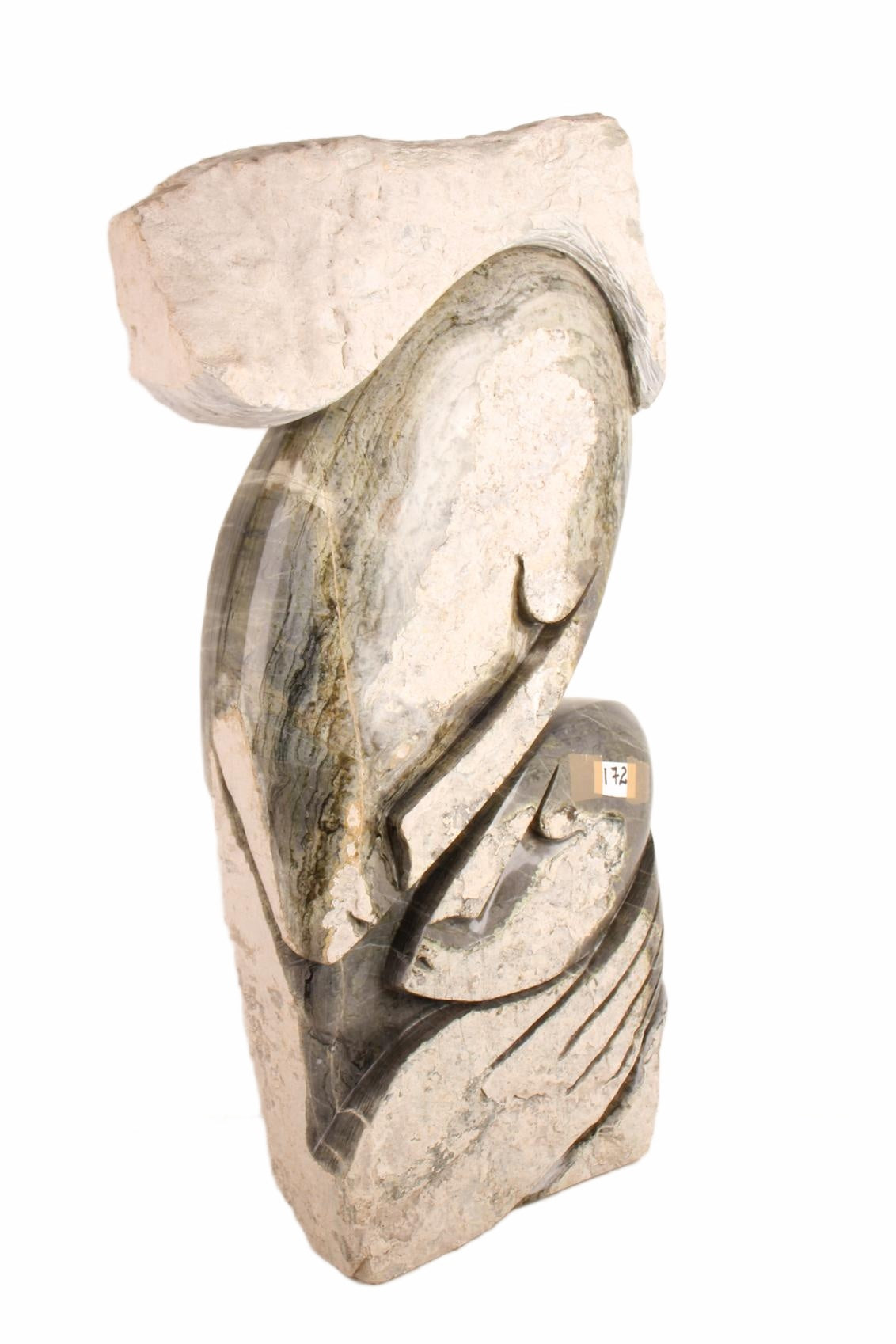 Shona Tribe Butter Jade Mother and Child ~47.2" Tall (New 2026) - Sculpture & Statuary