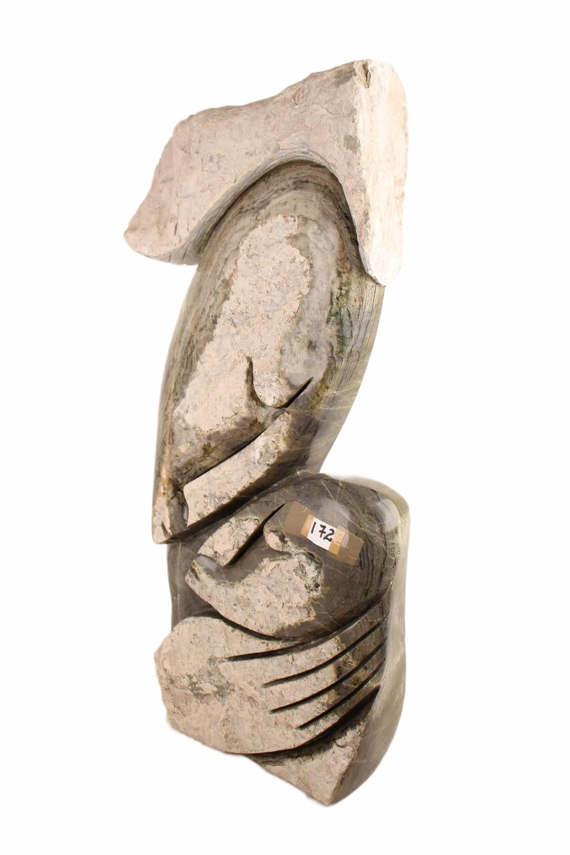 Shona Tribe Butter Jade Mother and Child ~47.2" Tall (New 2026) - Sculpture & Statuary