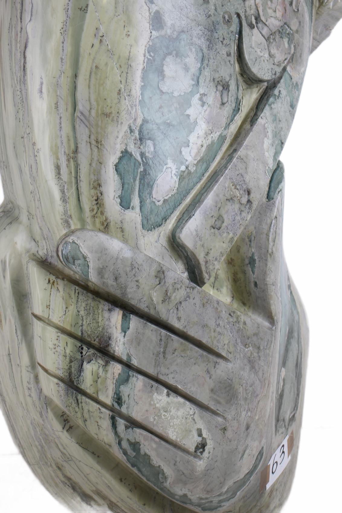 Shona Tribe Butter Jade Thinker ~42.9" Tall (New 2026) - Sculpture & Statuary
