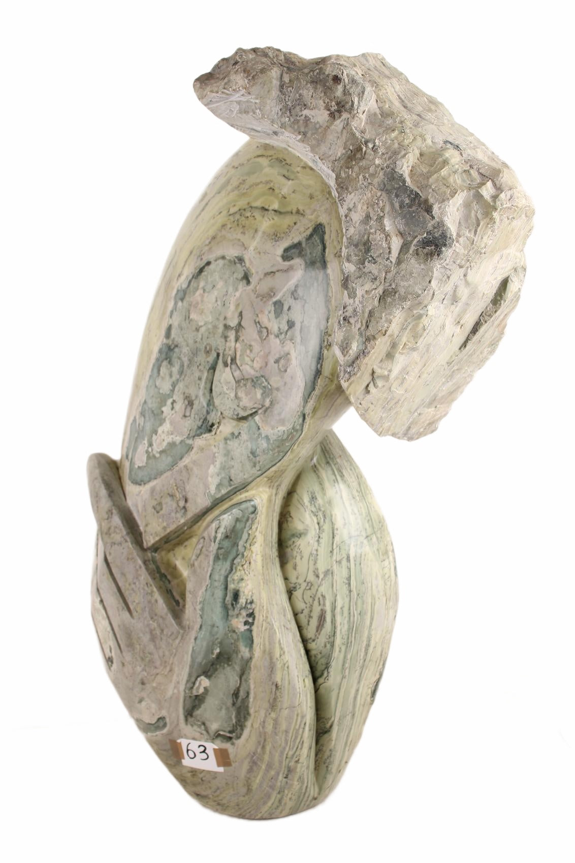 Shona Tribe Butter Jade Thinker ~42.9" Tall (New 2026) - Sculpture & Statuary