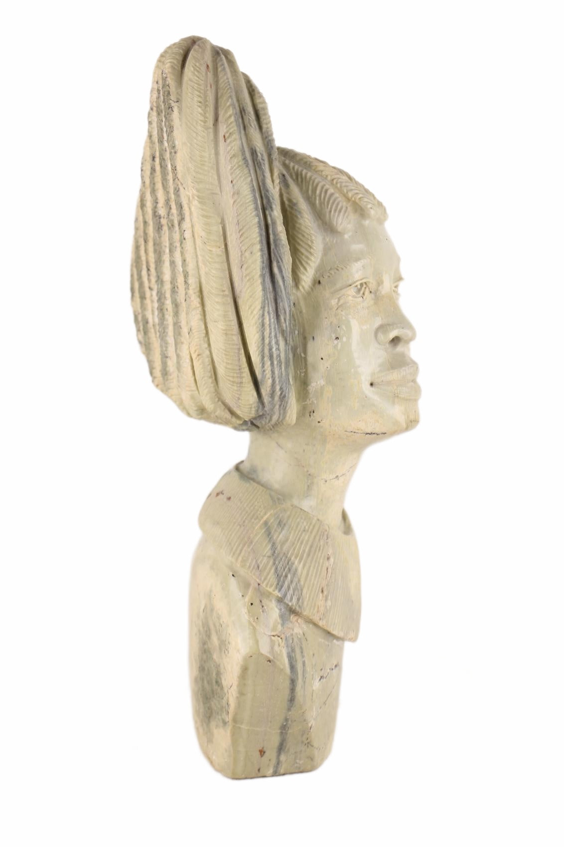 Shona Tribe Butter Jade Head ~12.2" Tall (New 2026) - Sculpture & Statuary