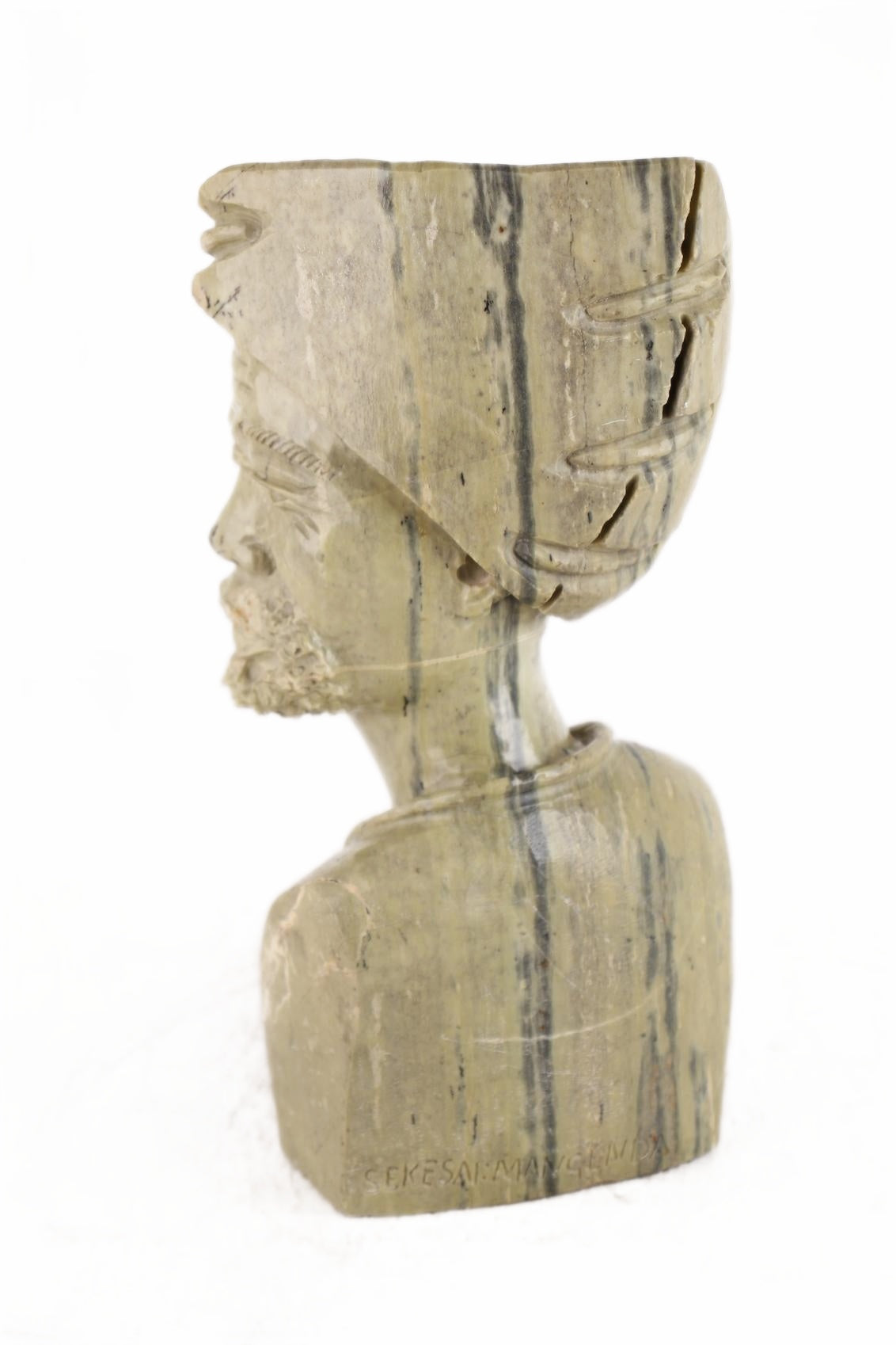 Shona Tribe Butter Jade Head ~11.0" Tall (New 2026) - Sculpture & Statuary