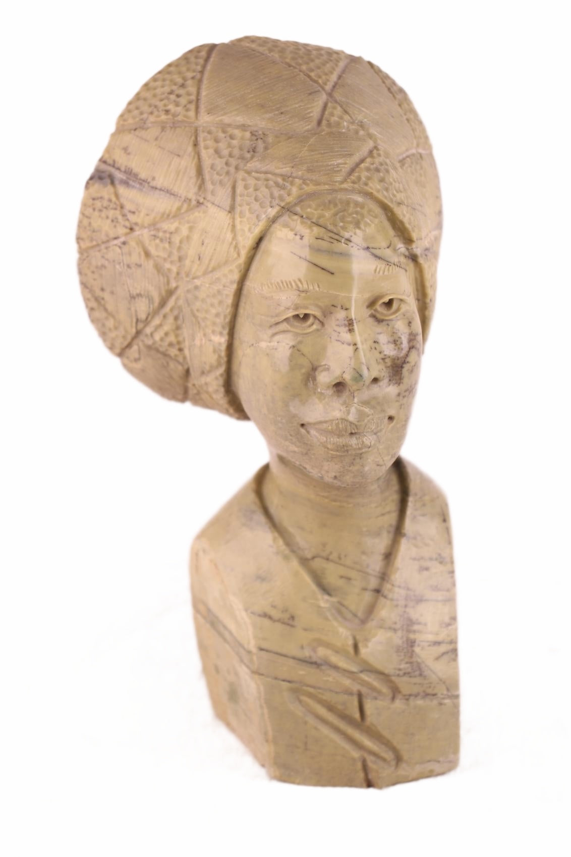 Shona Tribe Butter Jade Head ~11.4" Tall (New 2026) - Sculpture & Statuary