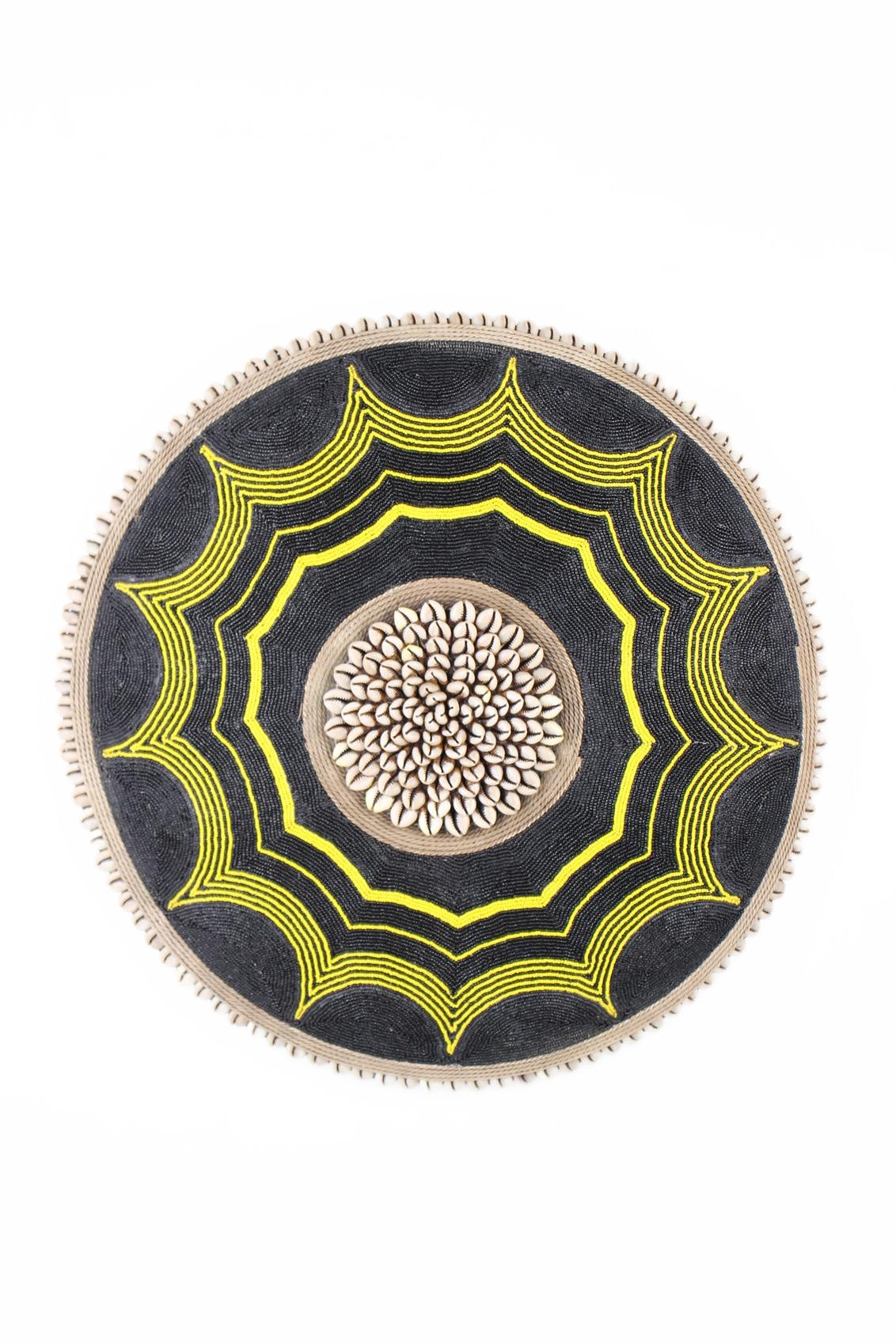 Tikar Tribe Beaded Shield ~20.5" Tall (New 2026) - Sculpture & Statuary