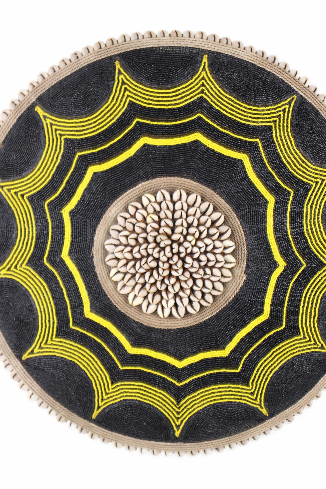 Tikar Tribe Beaded Shield ~20.5" Tall (New 2026) - Sculpture & Statuary