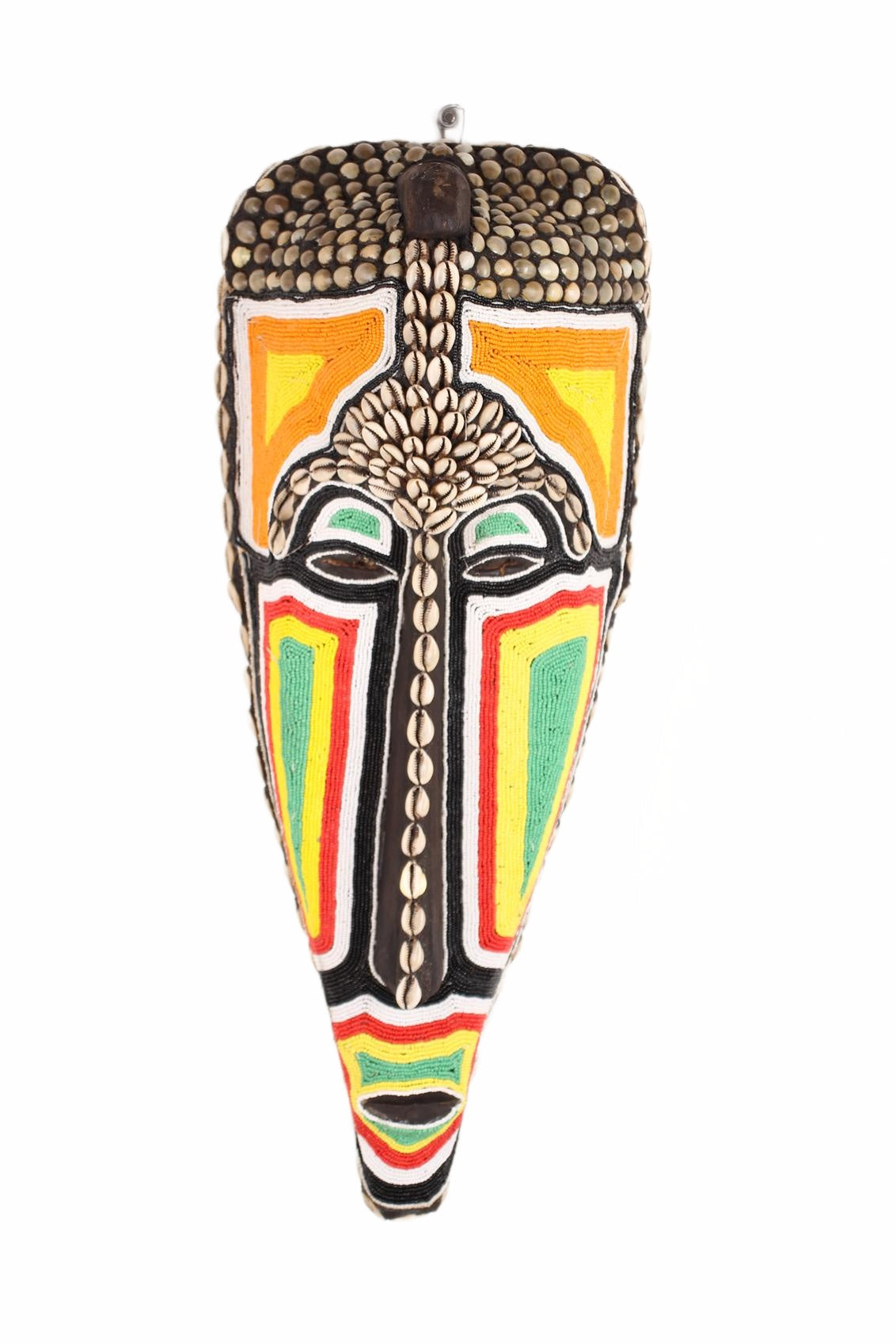 Fang Tribe Beaded Mask ~24.4" Tall (New 2026) - Masks