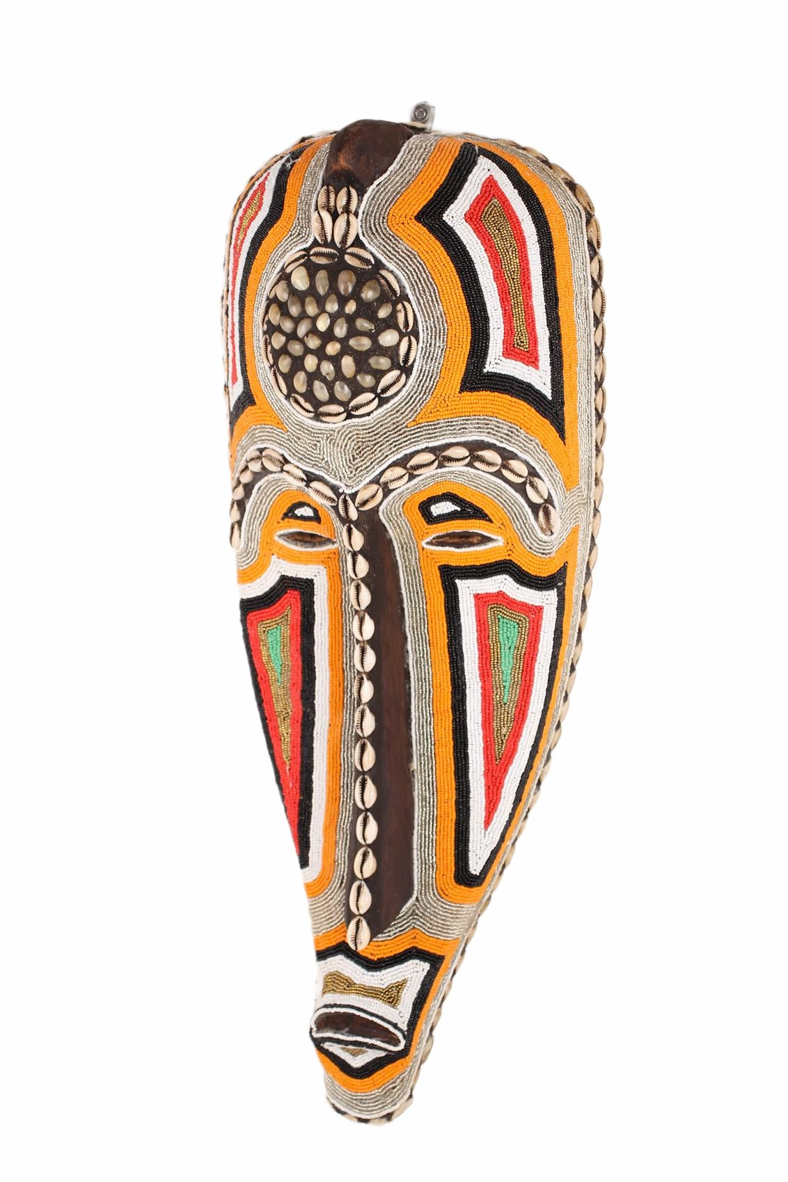 Fang Tribe Beaded Mask ~24.4" Tall (New 2026) - Masks