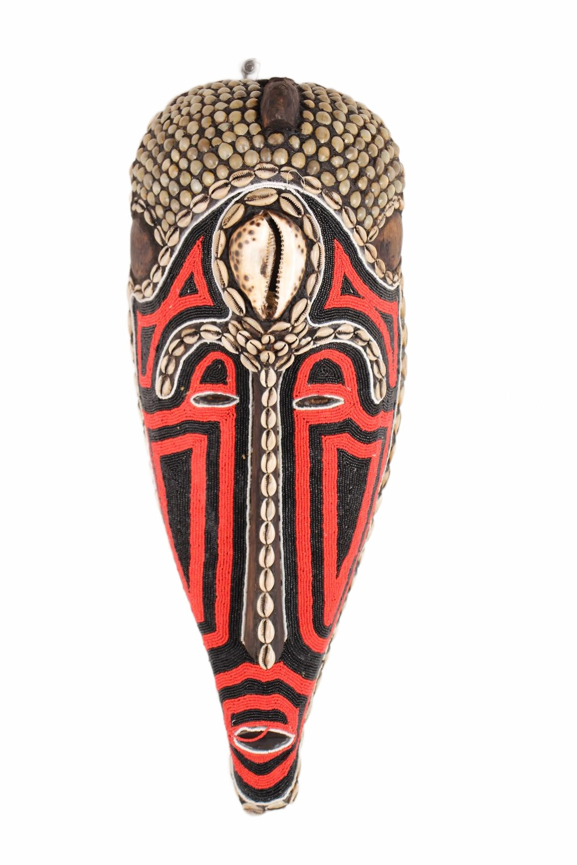 Fang Tribe Beaded Mask ~24.4" Tall (New 2026) - Masks