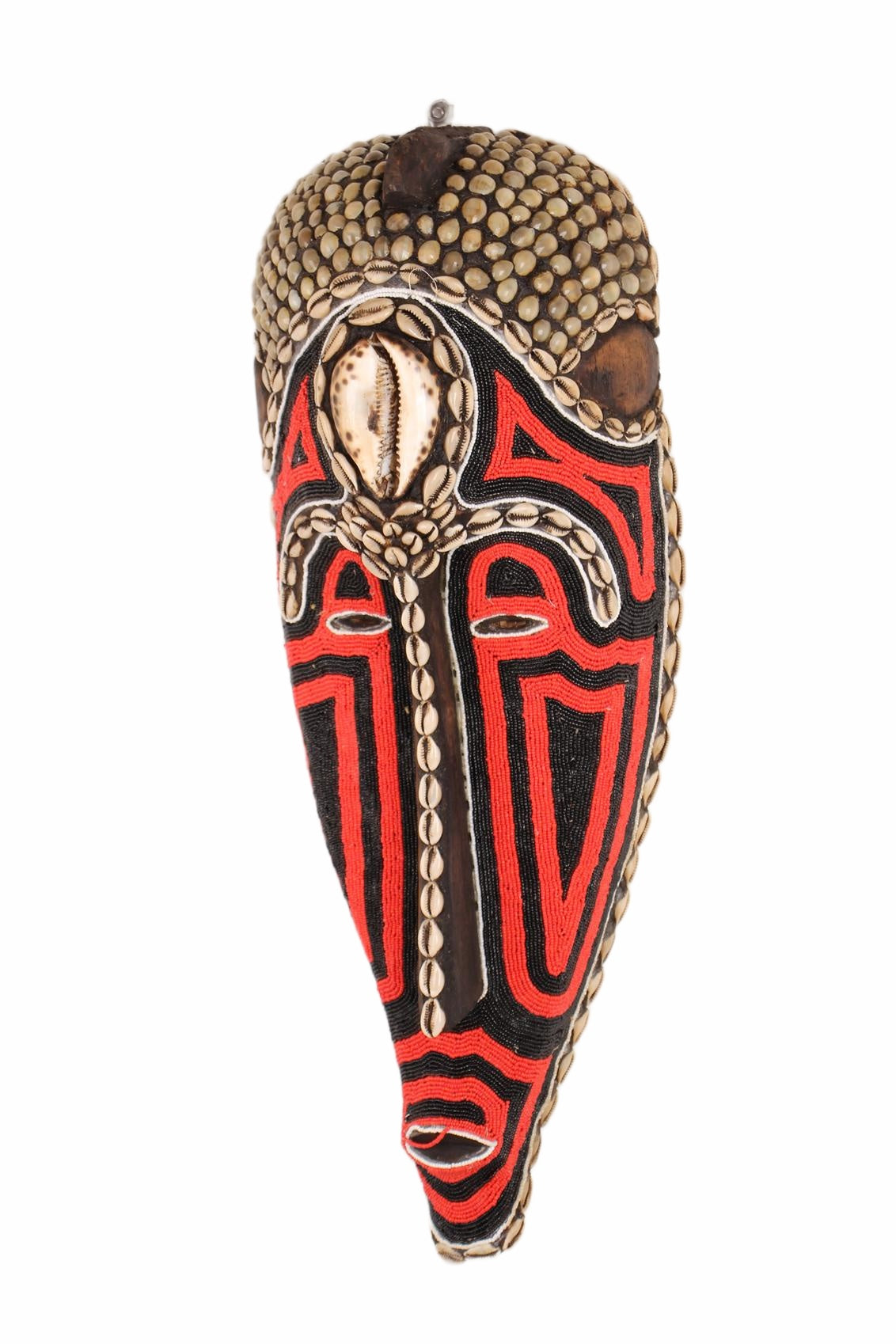 Fang Tribe Beaded Mask ~24.4" Tall (New 2026) - Masks