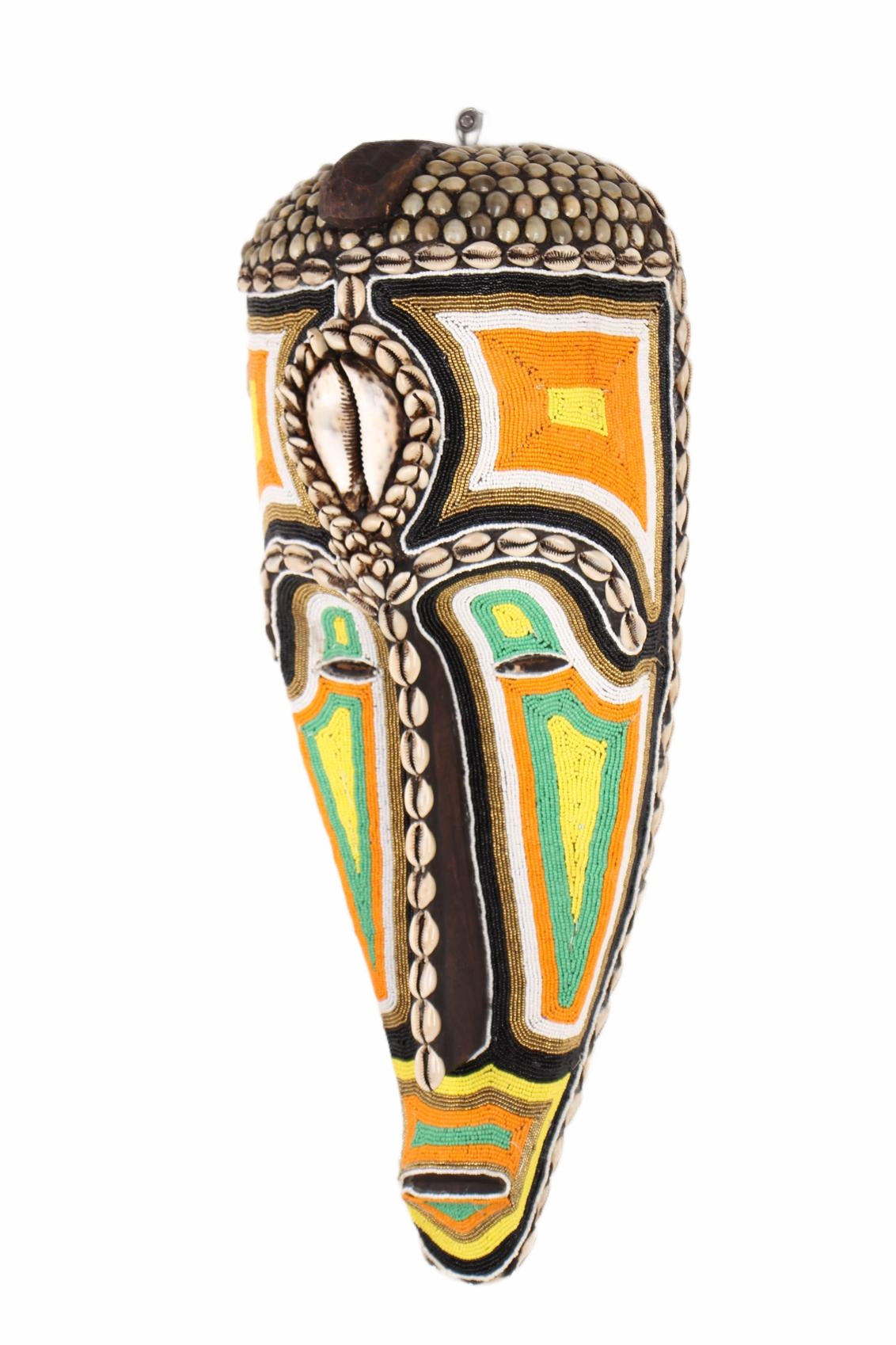Fang Tribe Beaded Mask ~24.4" Tall (New 2026) - Masks