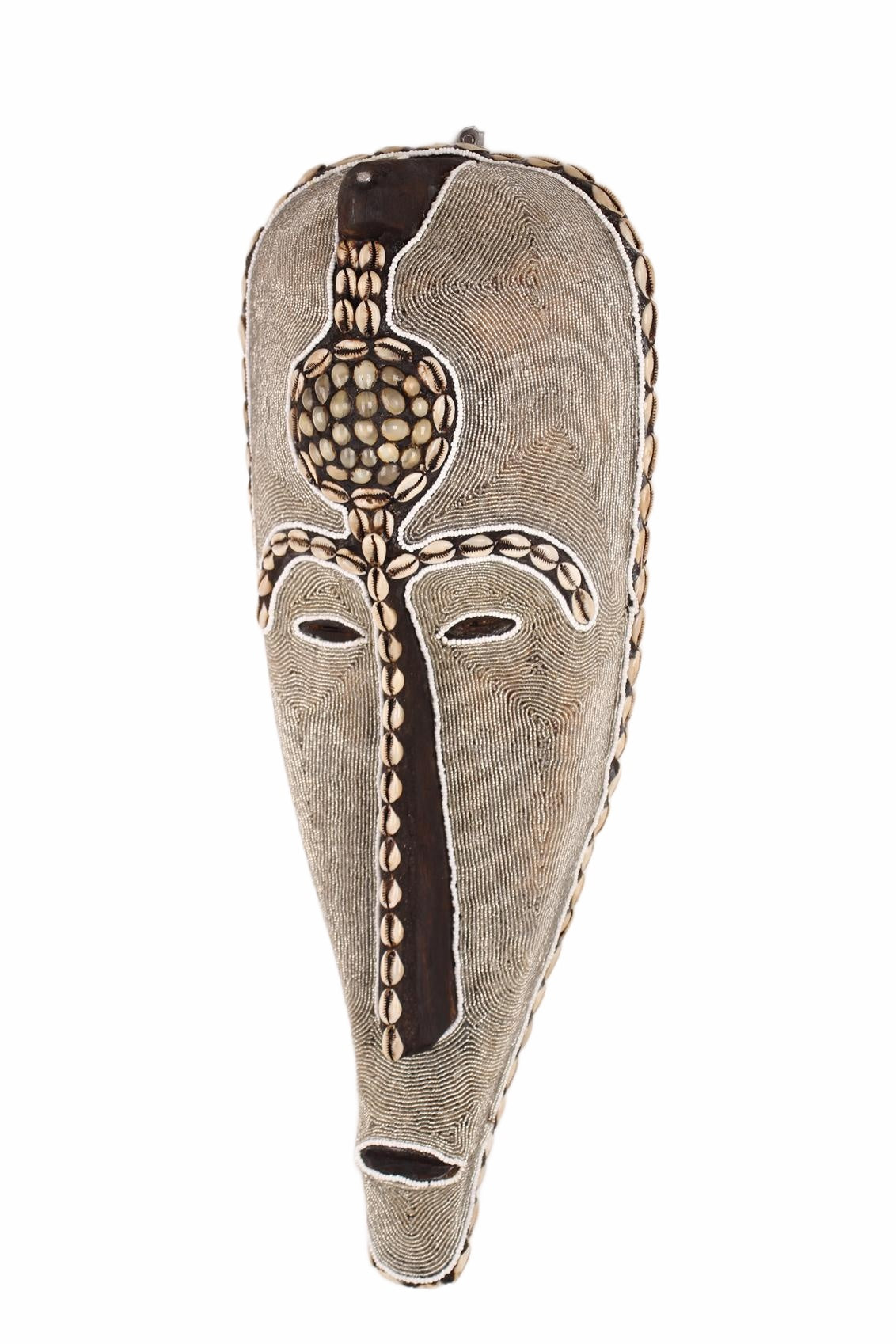 Fang Tribe Beaded Mask ~24.4" Tall (New 2026) - Masks