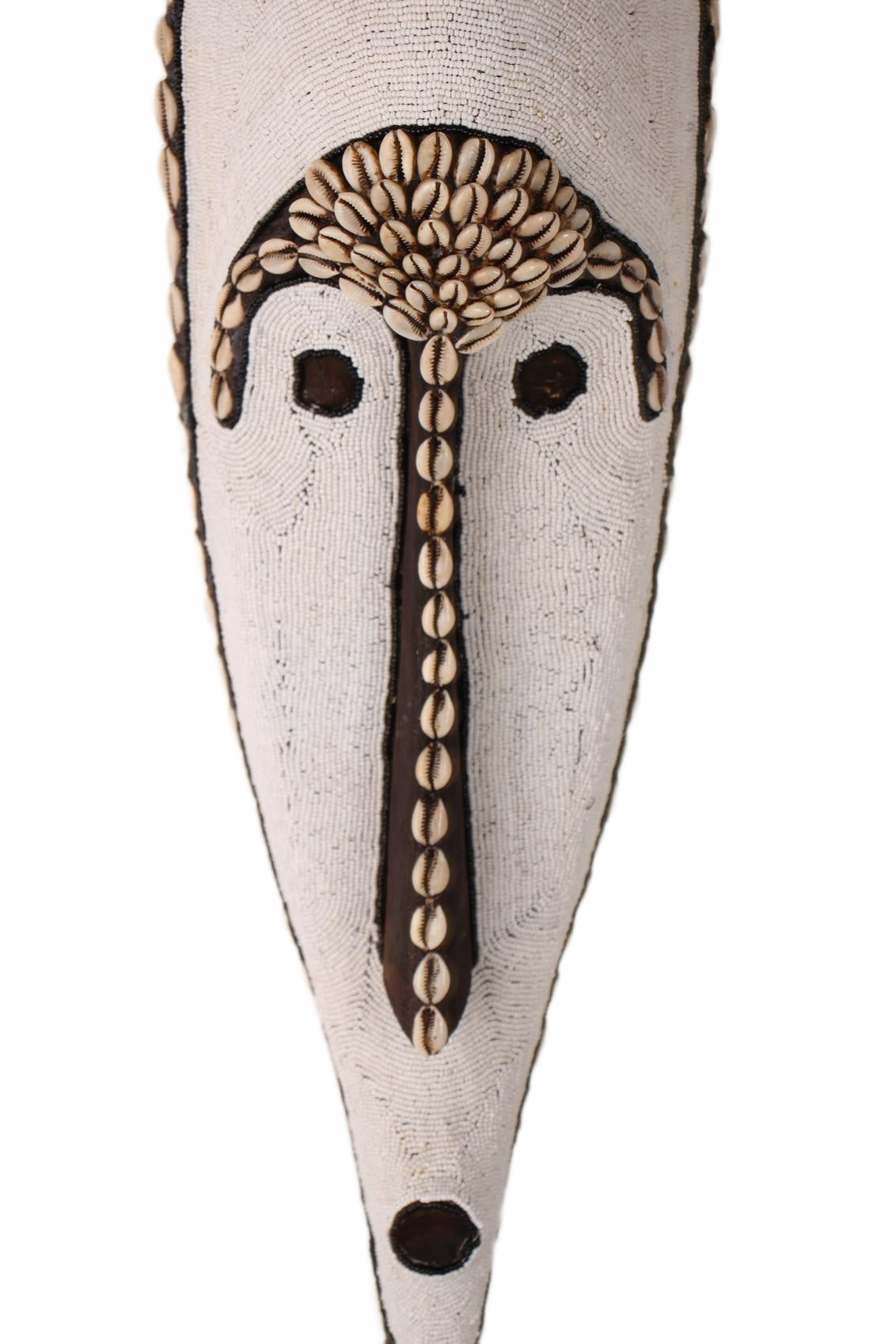 Fang Tribe Beaded Mask ~24.4" Tall (New 2026) - Masks