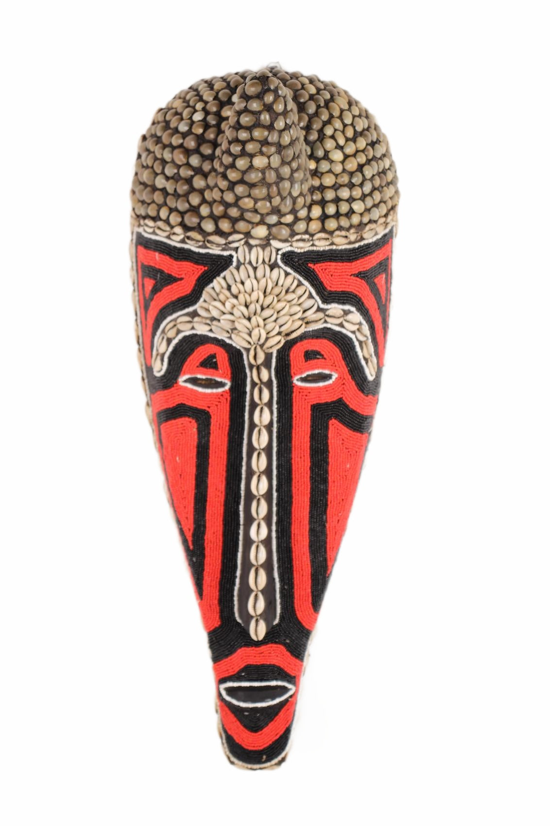 Fang Tribe Beaded Mask ~24.4" Tall (New 2026) - Masks