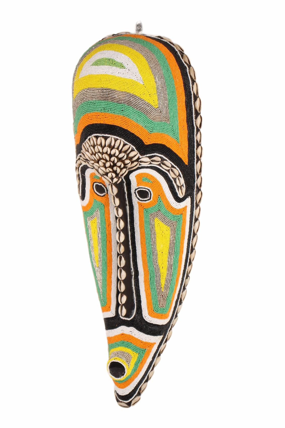 Fang Tribe Beaded Mask ~24.4" Tall (New 2026) - Masks