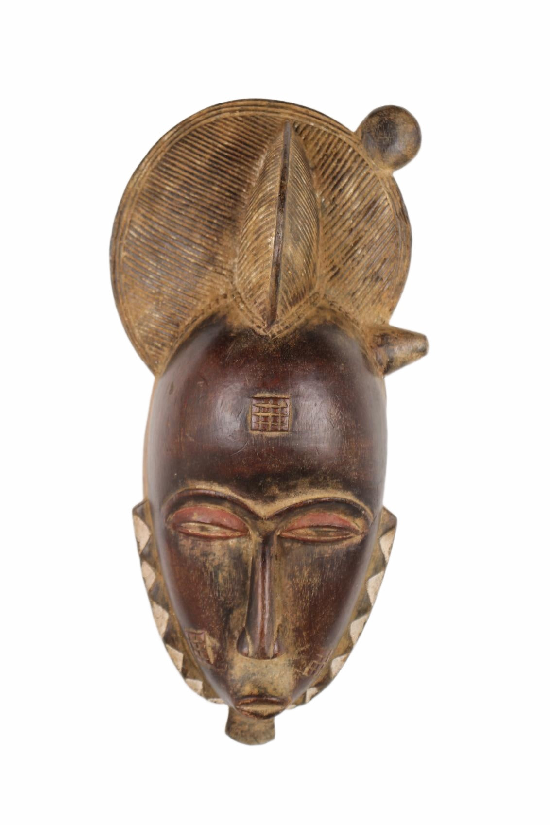 Baule Tribe Kpan Mask ~17.3" Tall (New 2026) - Masks
