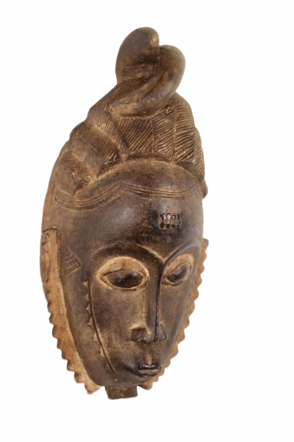 Baule Tribe Kpan Mask ~18.1" Tall (New 2026) - Masks