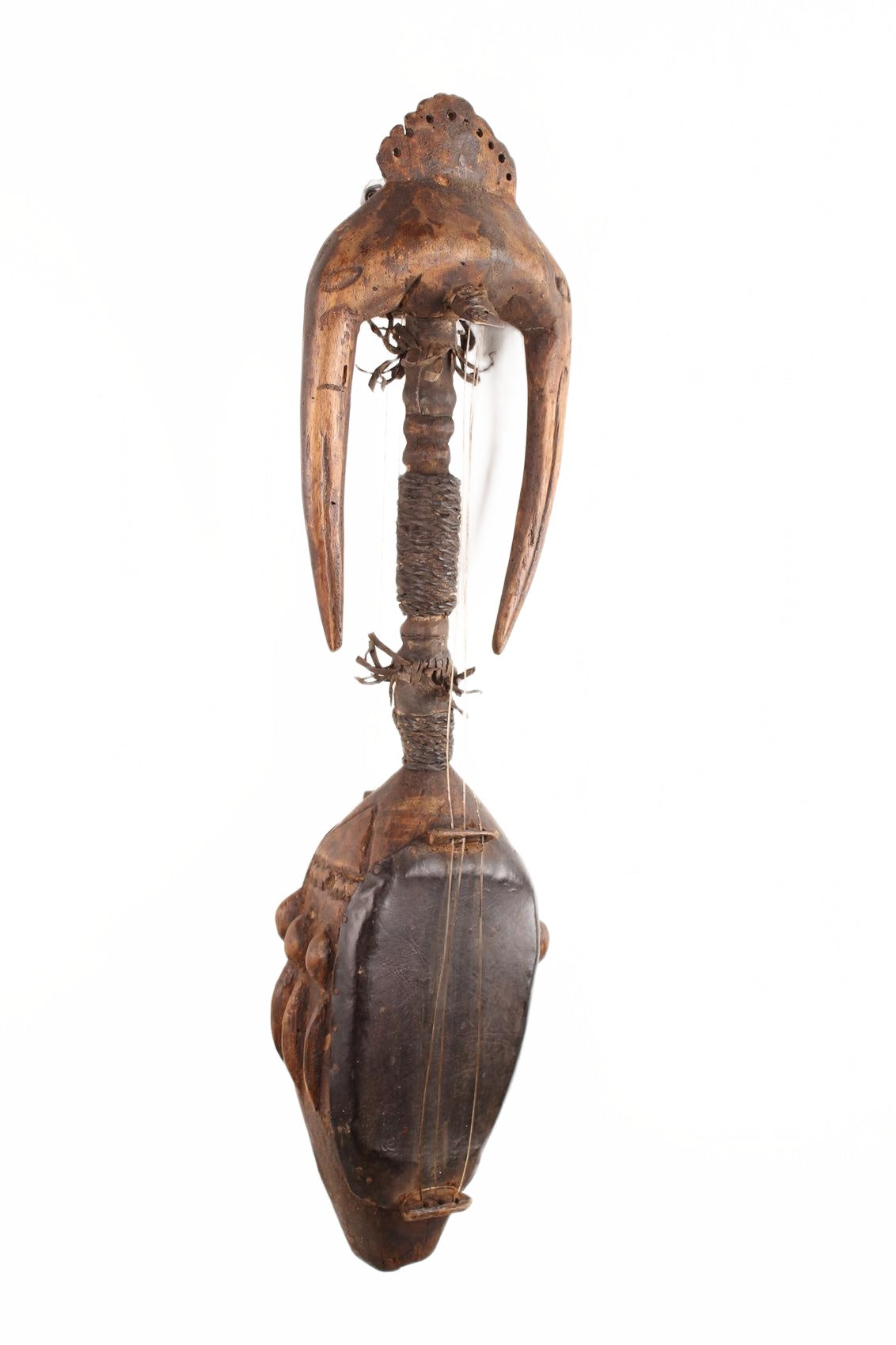 Baule Tribe Wooden Guitar ~28.0" Tall (New 2026) - Sculpture & Statuary