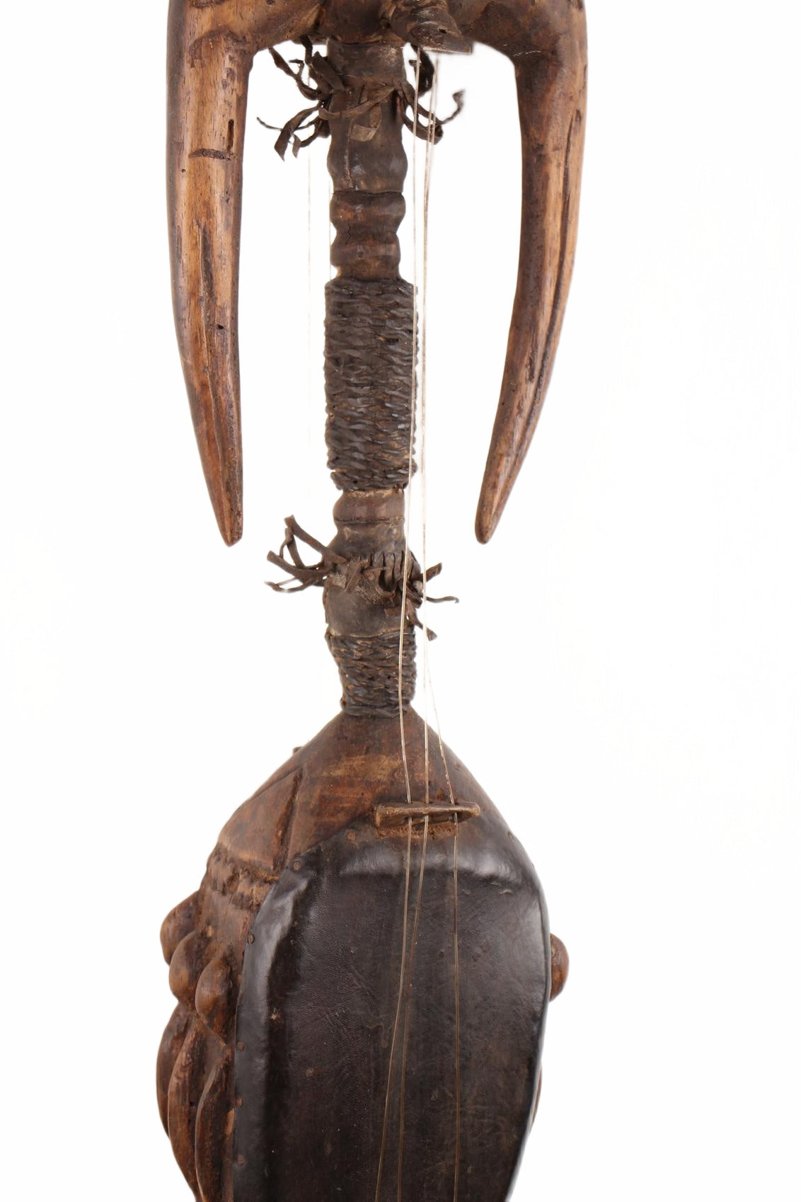 Baule Tribe Wooden Guitar ~28.0" Tall (New 2026) - Sculpture & Statuary