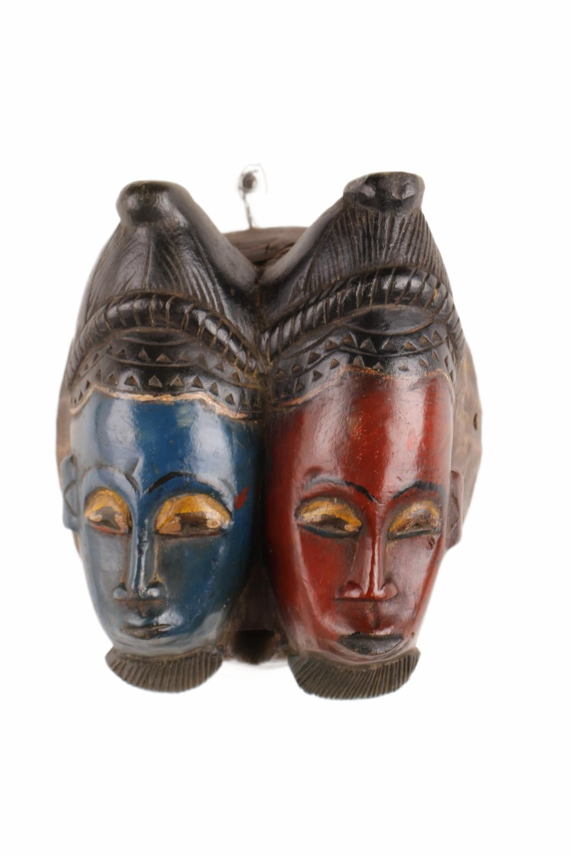 Baule Tribe Twin Mask ~12.6" Tall (New 2026) - Masks