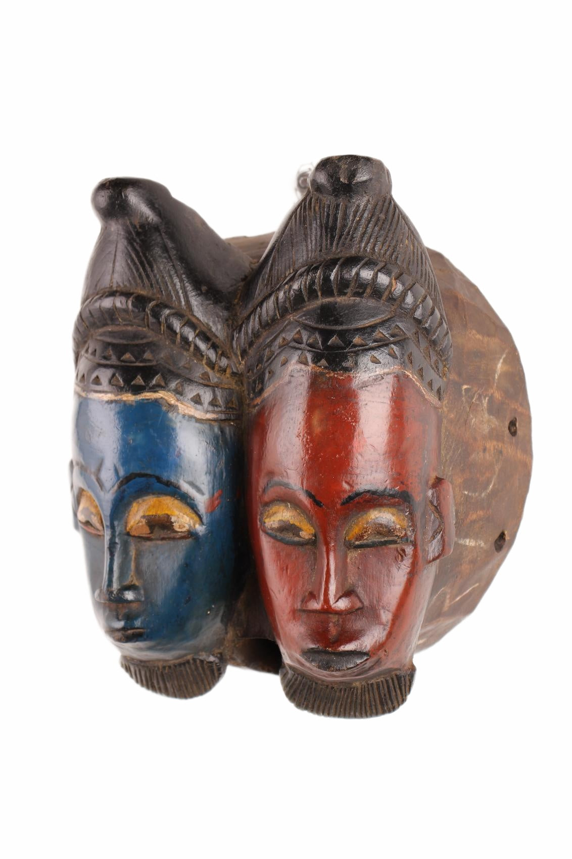 Baule Tribe Twin Mask ~12.6" Tall (New 2026) - Masks