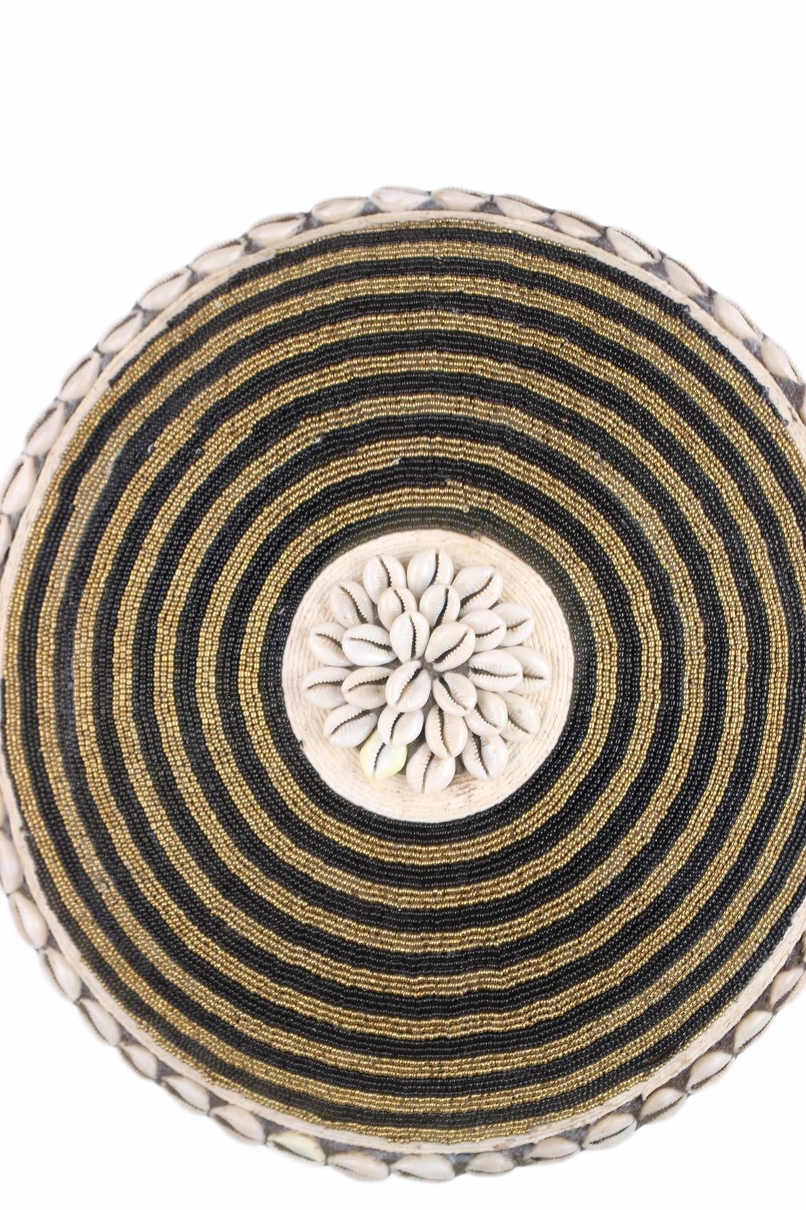 Tikar Tribe Beaded Shield ~13.4" Tall (New 2026) - Masks