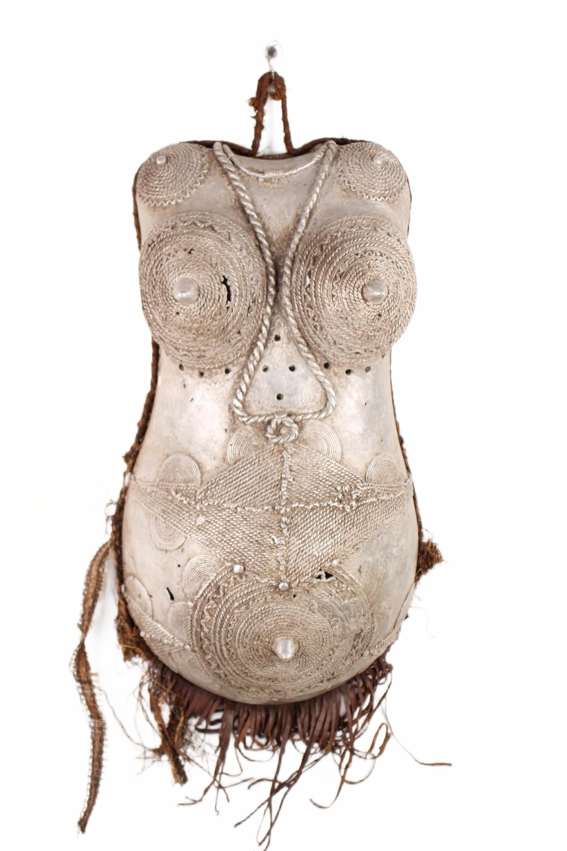 Bamileke Tribe Female Metal Body Mask ~22.0" Tall (New 2026) - Masks