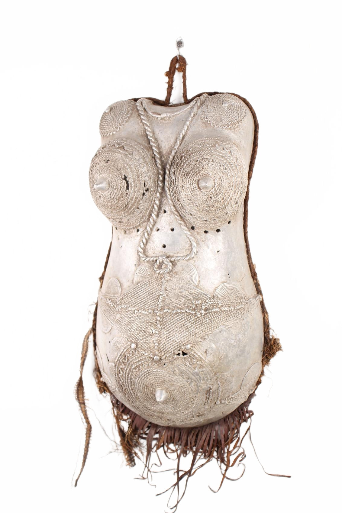 Bamileke Tribe Female Metal Body Mask ~22.0" Tall (New 2026) - Masks