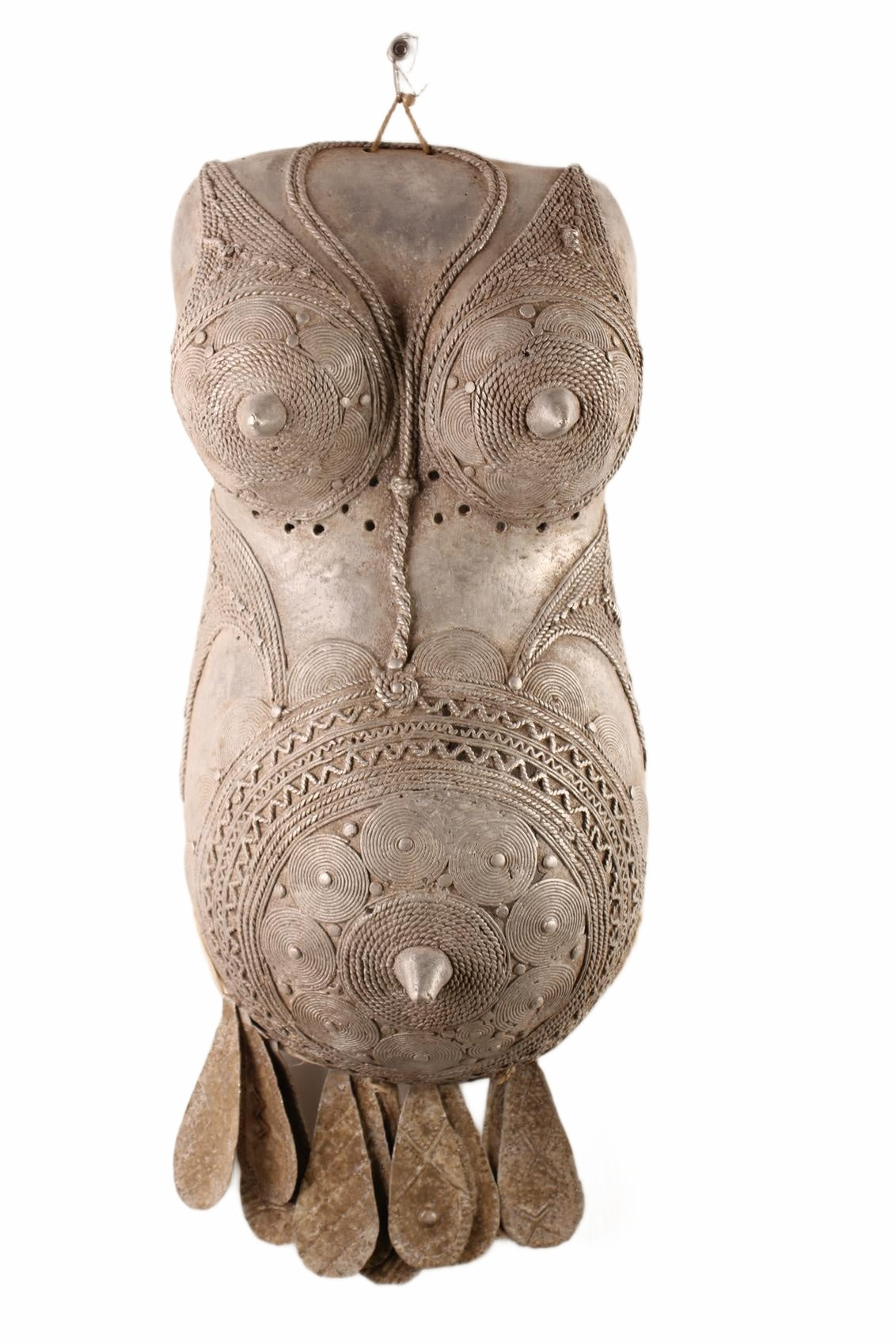 Bamileke Tribe Female Metal Body Mask ~26.0" Tall (New 2026) - Masks