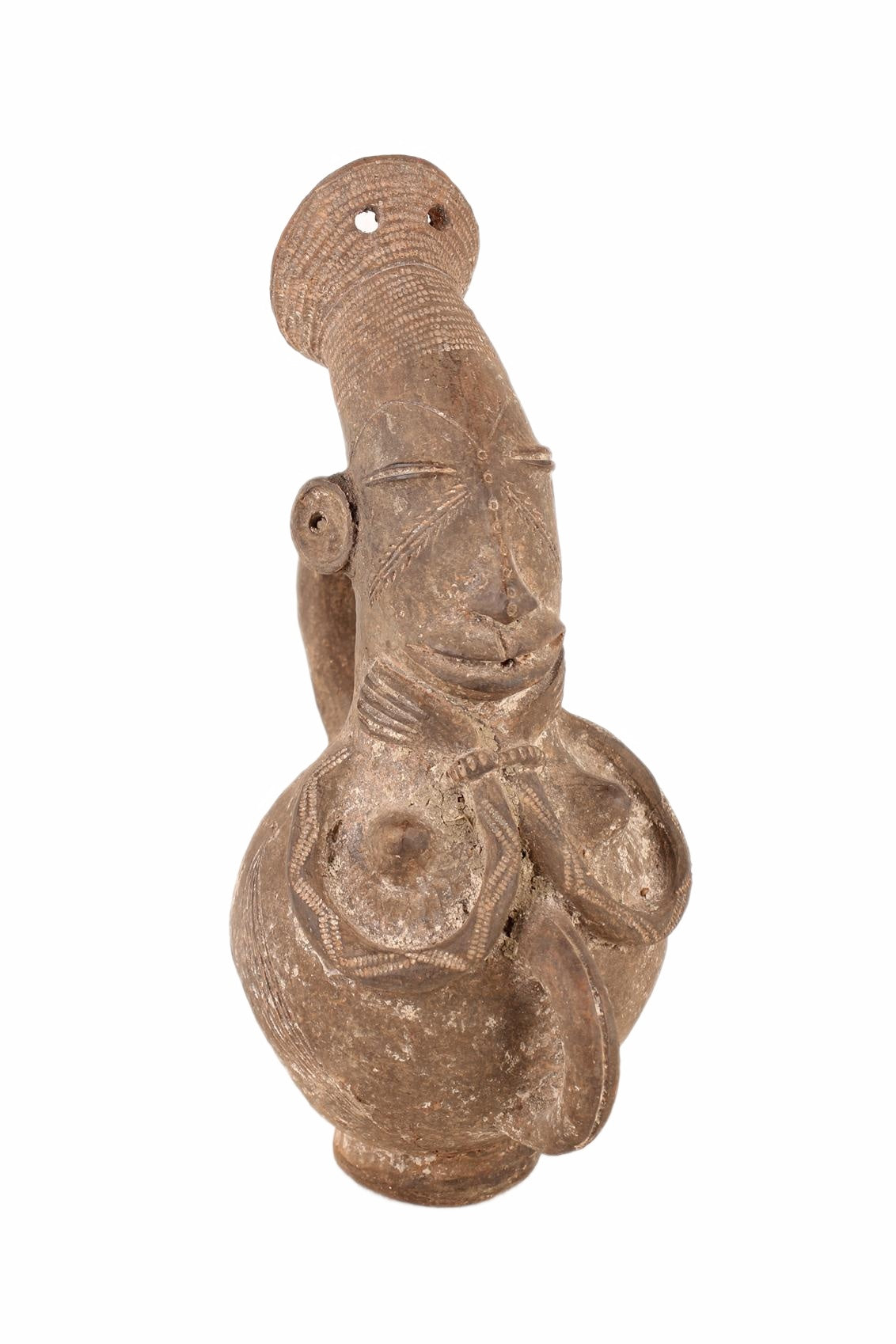 Mangbetu Tribe Terracotta Figures ~13.8" Tall (New 2026) - Sculpture & Statuary