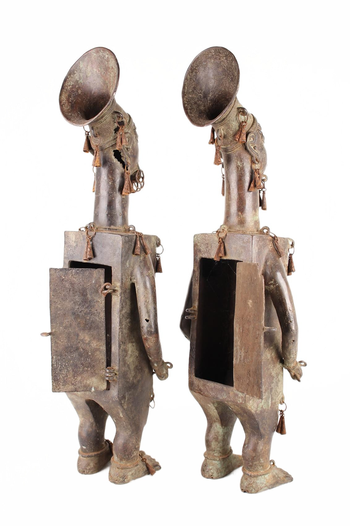 Mangbetu Tribe Bronze Figures ~33.5" Tall (New 2026) - Sculpture & Statuary