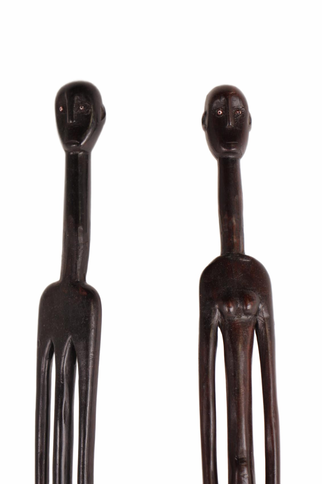 Nyamwezi Tribe Wooden Figures ~37.4" Tall (New 2026) - Sculpture & Statuary