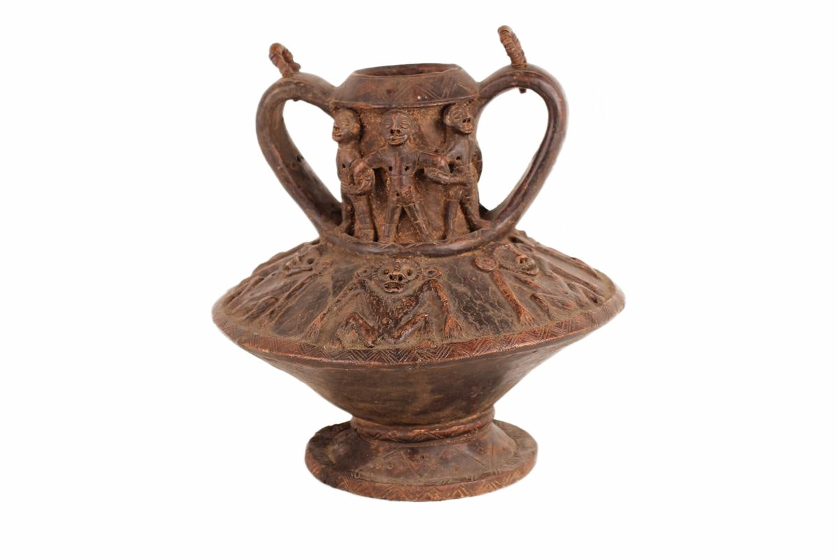 Mangbetu Tribe Terracotta Figures ~13.4" Tall (New 2026) - Sculpture & Statuary
