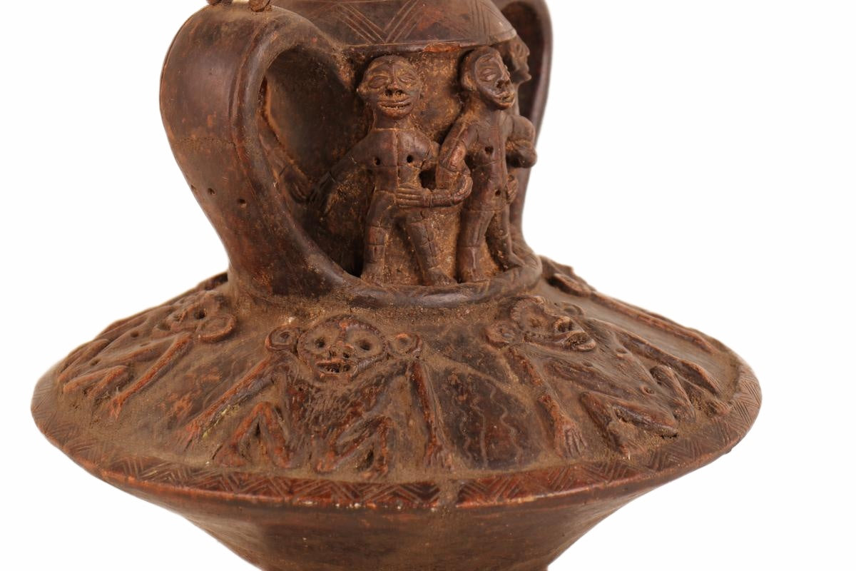 Mangbetu Tribe Terracotta Figures ~13.4" Tall (New 2026) - Sculpture & Statuary