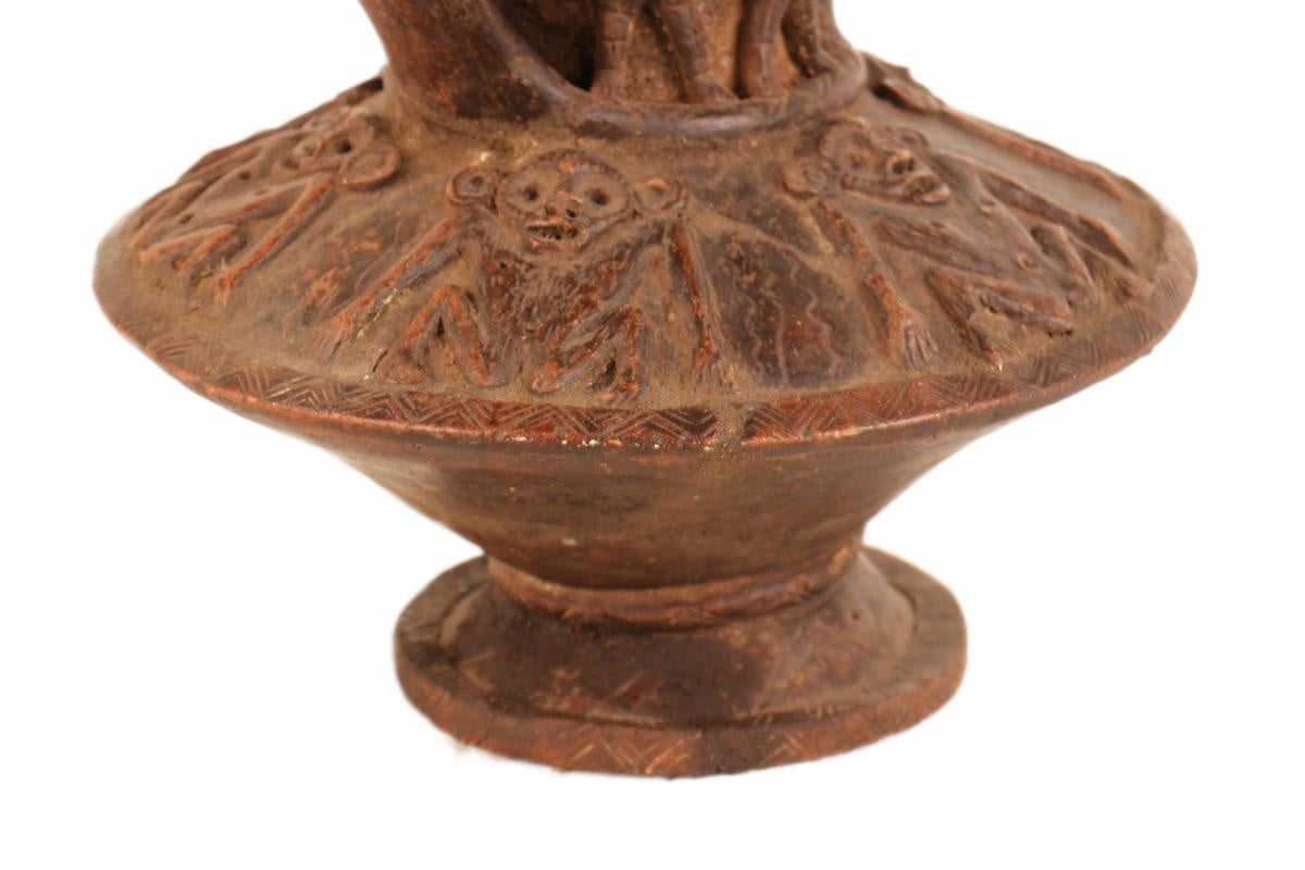 Mangbetu Tribe Terracotta Figures ~13.4" Tall (New 2026) - Sculpture & Statuary