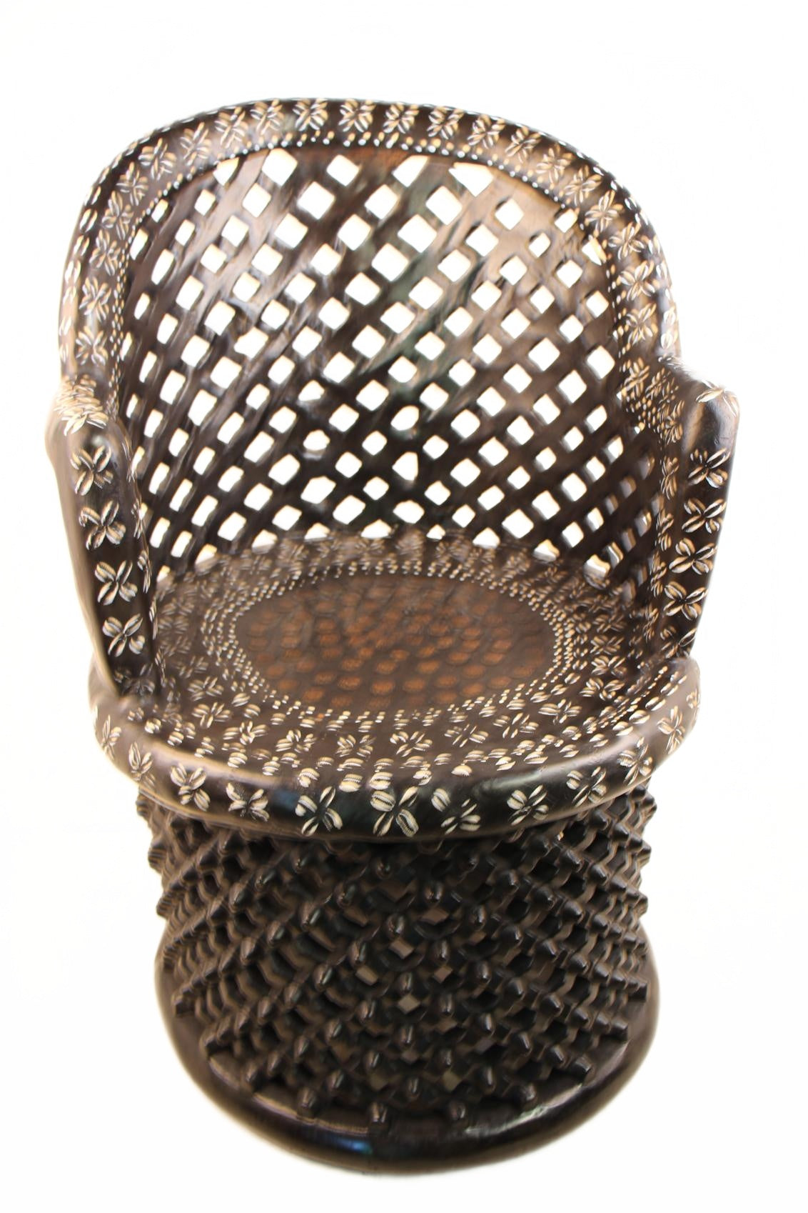 Bamileke Tribe Wooden Throne Chair ~40.6" Tall (New 2026) - Furniture