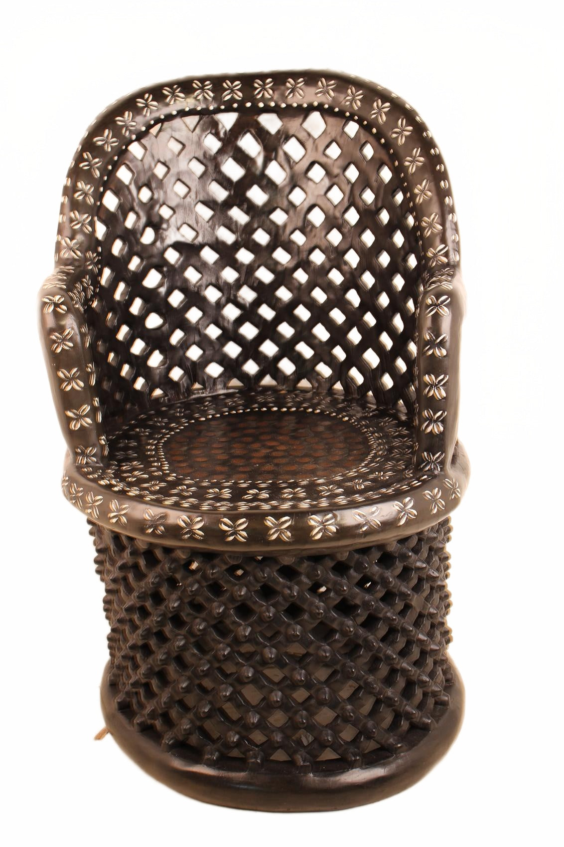 Bamileke Tribe Wooden Throne Chair ~41.7" Tall (New 2026)