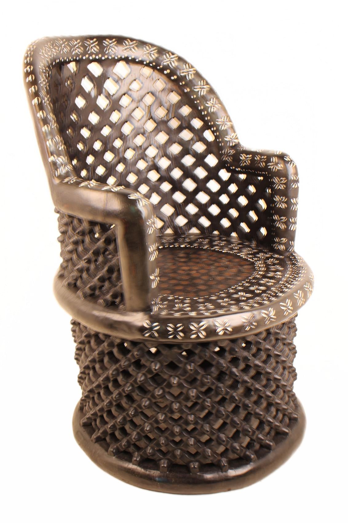 Bamileke Tribe Wooden Throne Chair ~41.7" Tall (New 2026)