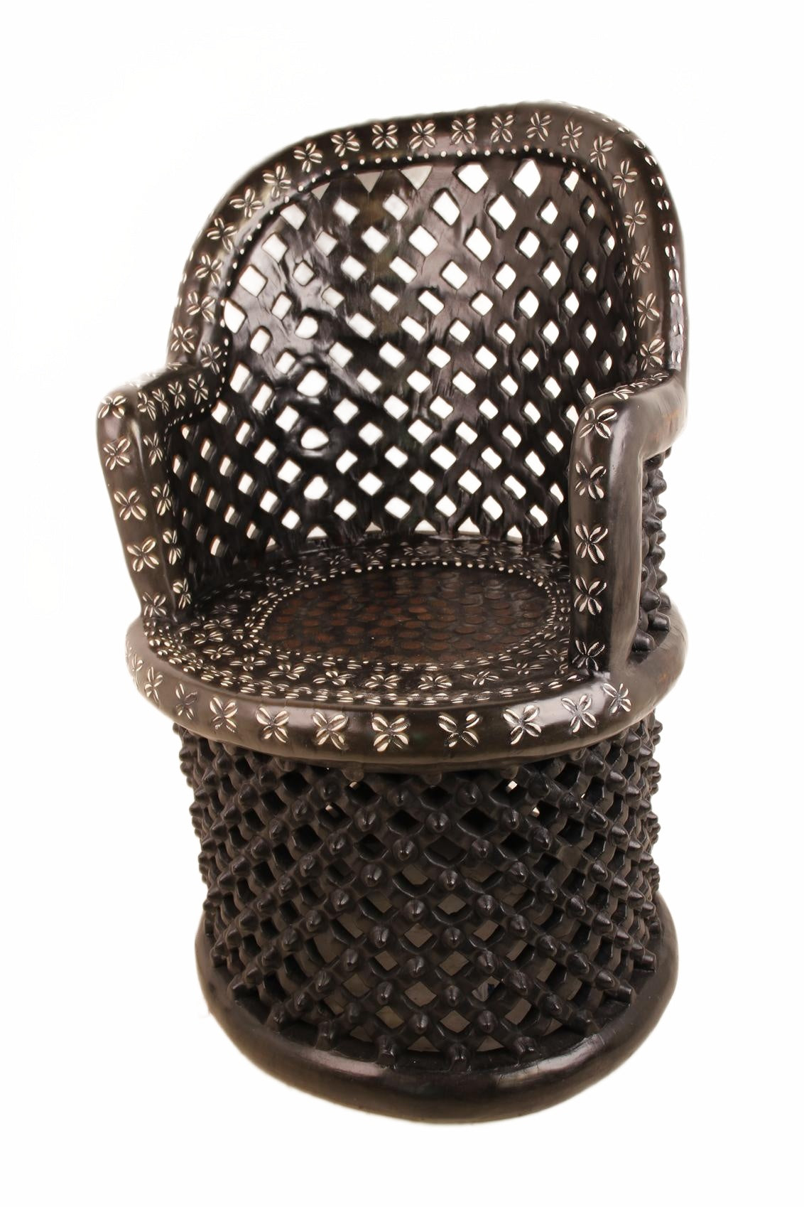 Bamileke Tribe Wooden Throne Chair ~41.7" Tall (New 2026) - Furniture