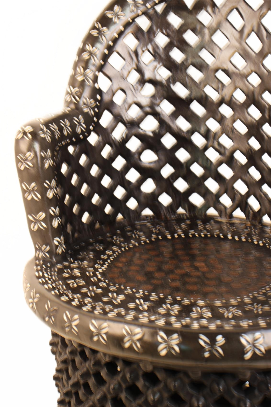 Bamileke Tribe Wooden Throne Chair ~41.7" Tall (New 2026) - Furniture