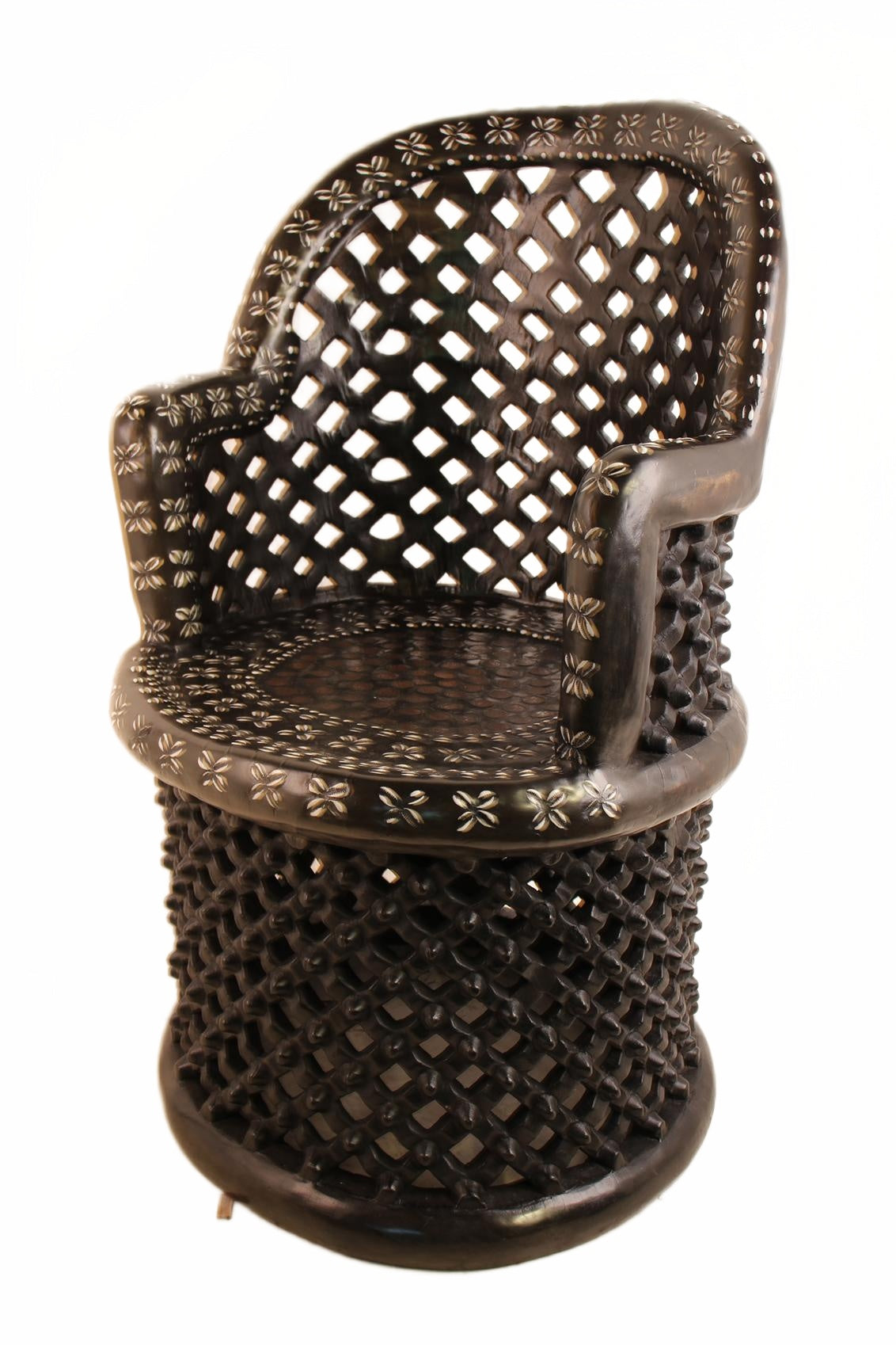 Bamileke Tribe Wooden Throne Chair ~41.7" Tall (New 2026) - Furniture