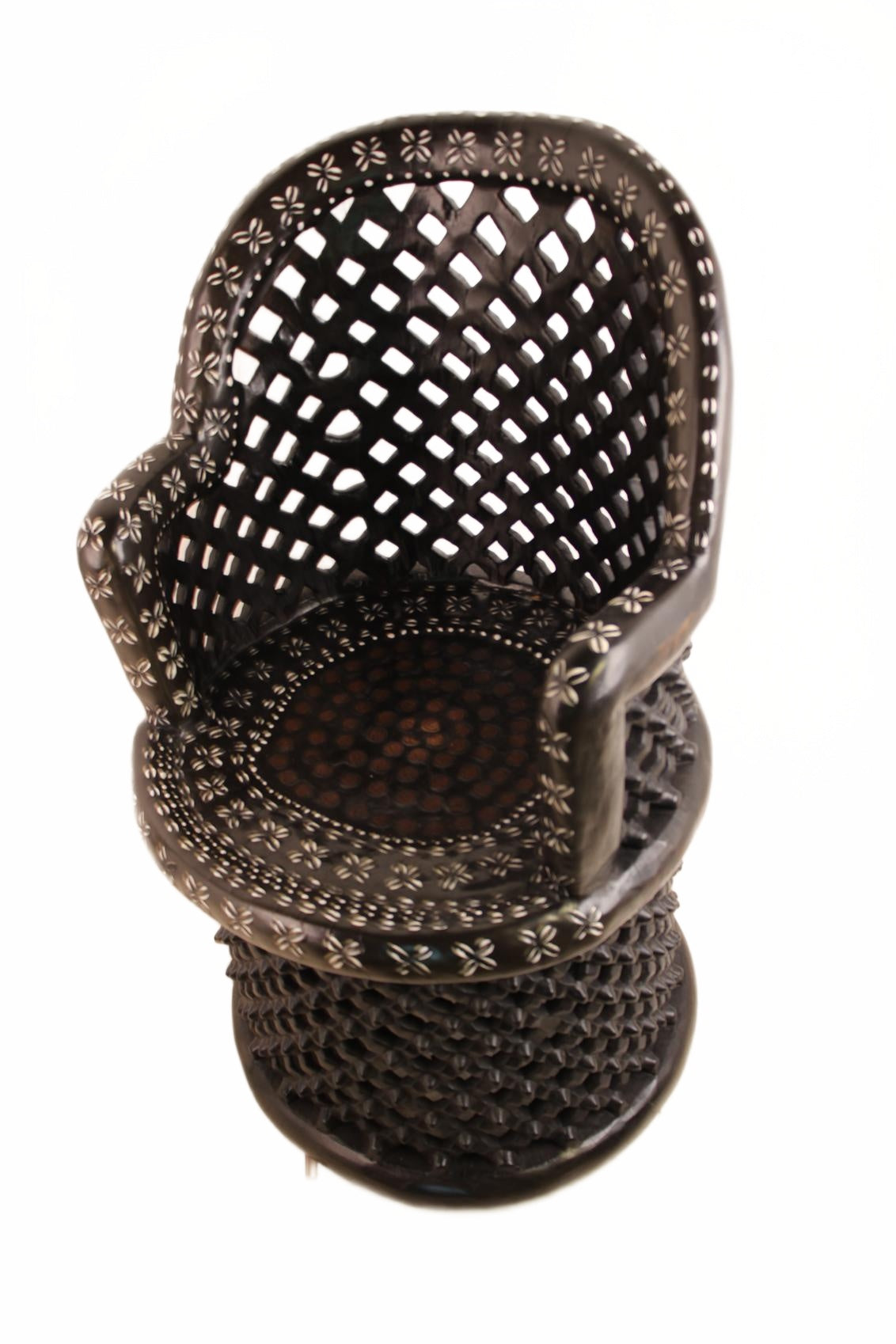 Bamileke Tribe Wooden Throne Chair ~41.7" Tall (New 2026) - Furniture