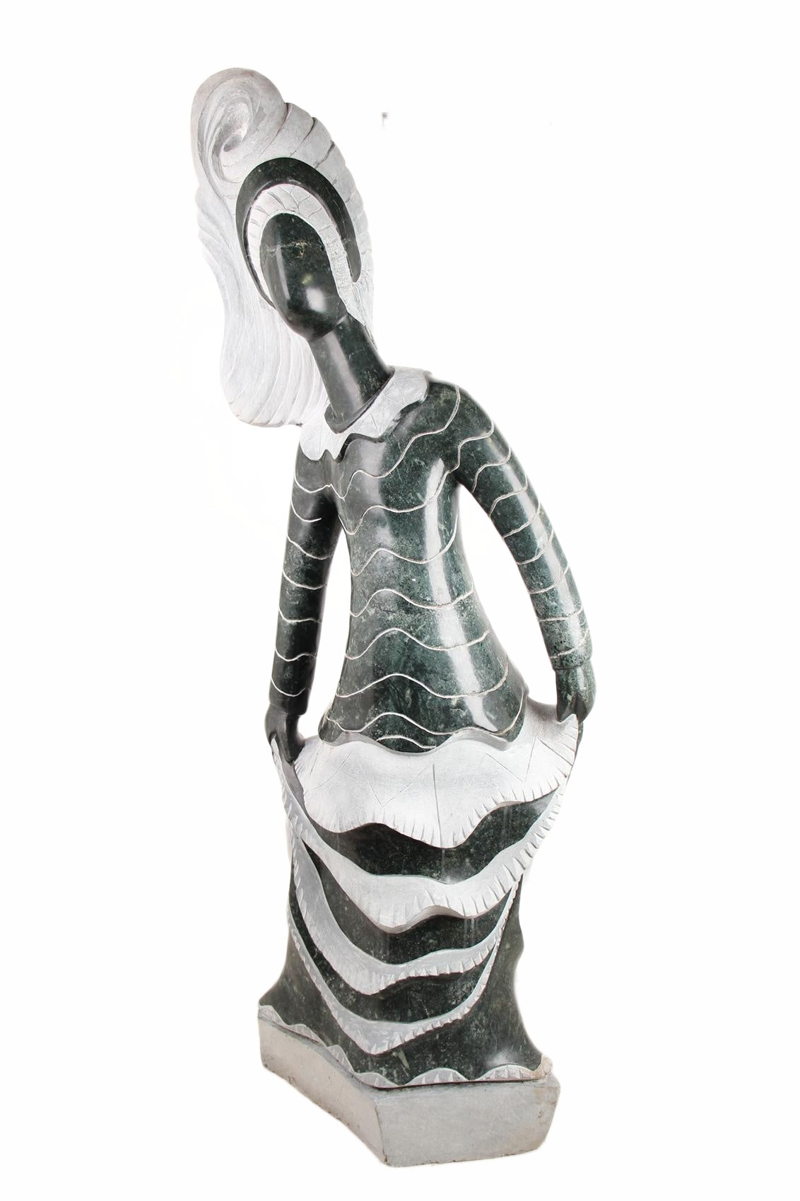 Shona Tribe Opal Stone Princess ~69.3" Tall (New 2026) - Sculpture & Statuary