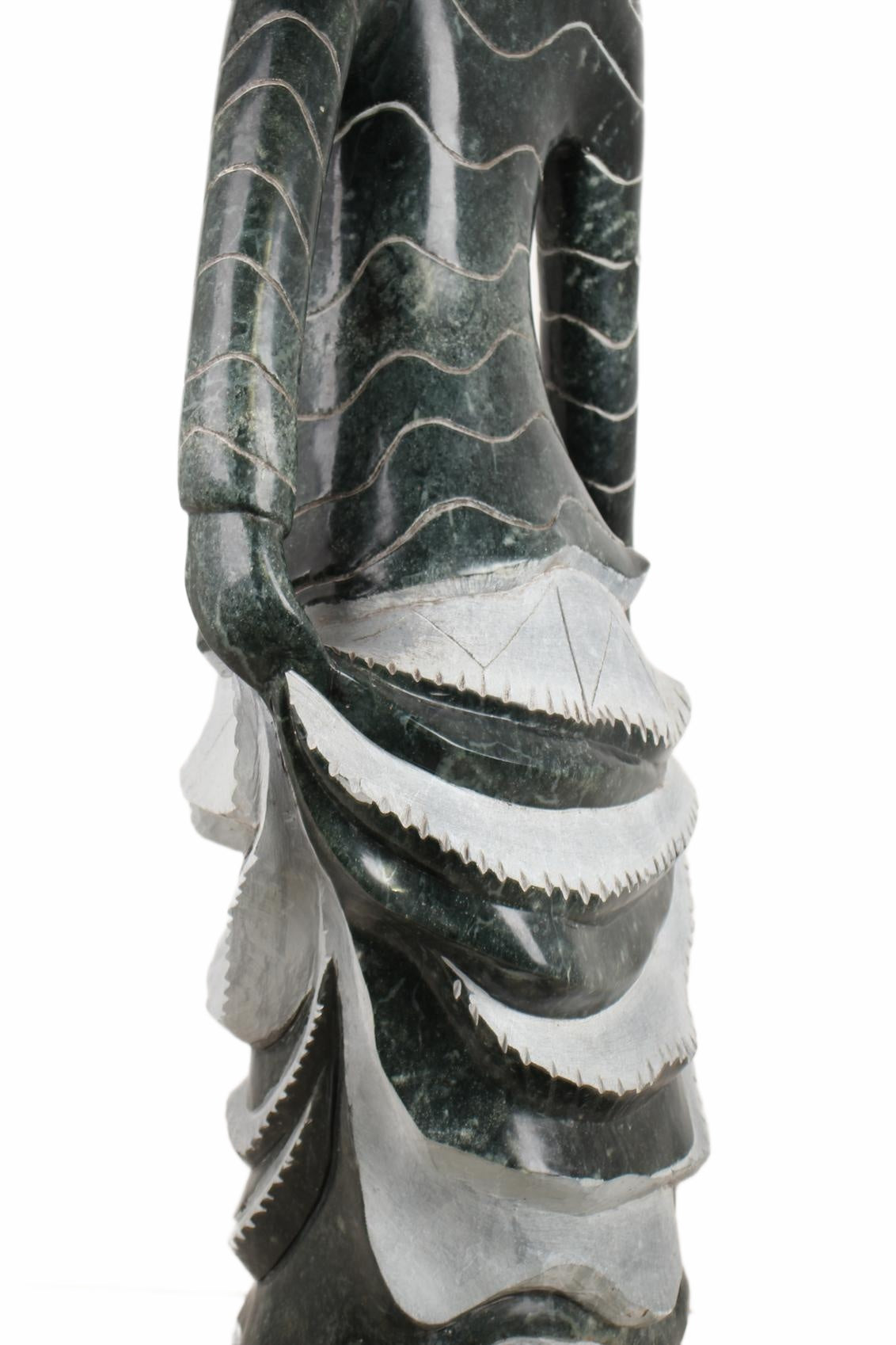 Shona Tribe Opal Stone Princess ~69.3" Tall (New 2026) - Sculpture & Statuary