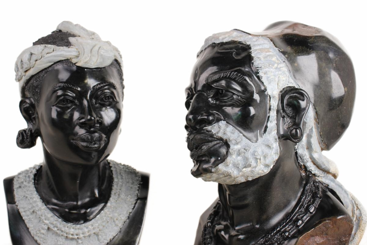 Shona Tribe Springstone Bust ~25.2" Tall (New 2026) - Sculpture & Statuary
