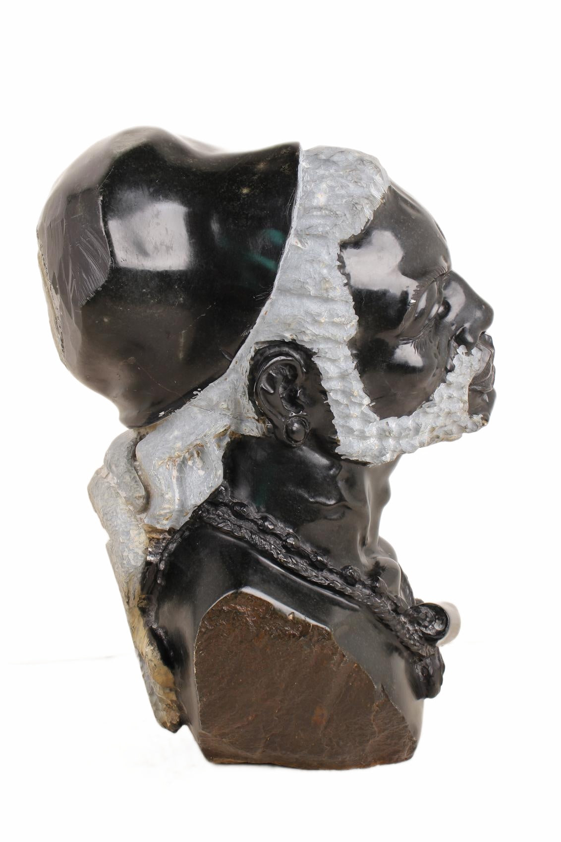 Shona Tribe Springstone Bust ~25.6" Tall (New 2026) - Sculpture & Statuary
