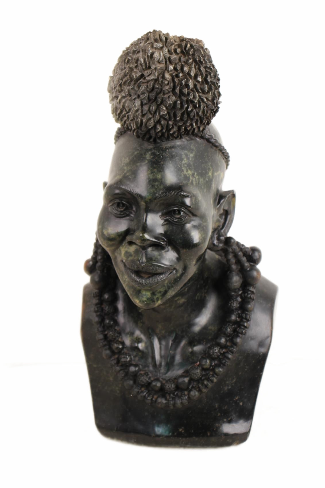 Shona Tribe Opal Stone Bust ~26.4" Tall (New 2026) - Sculpture & Statuary
