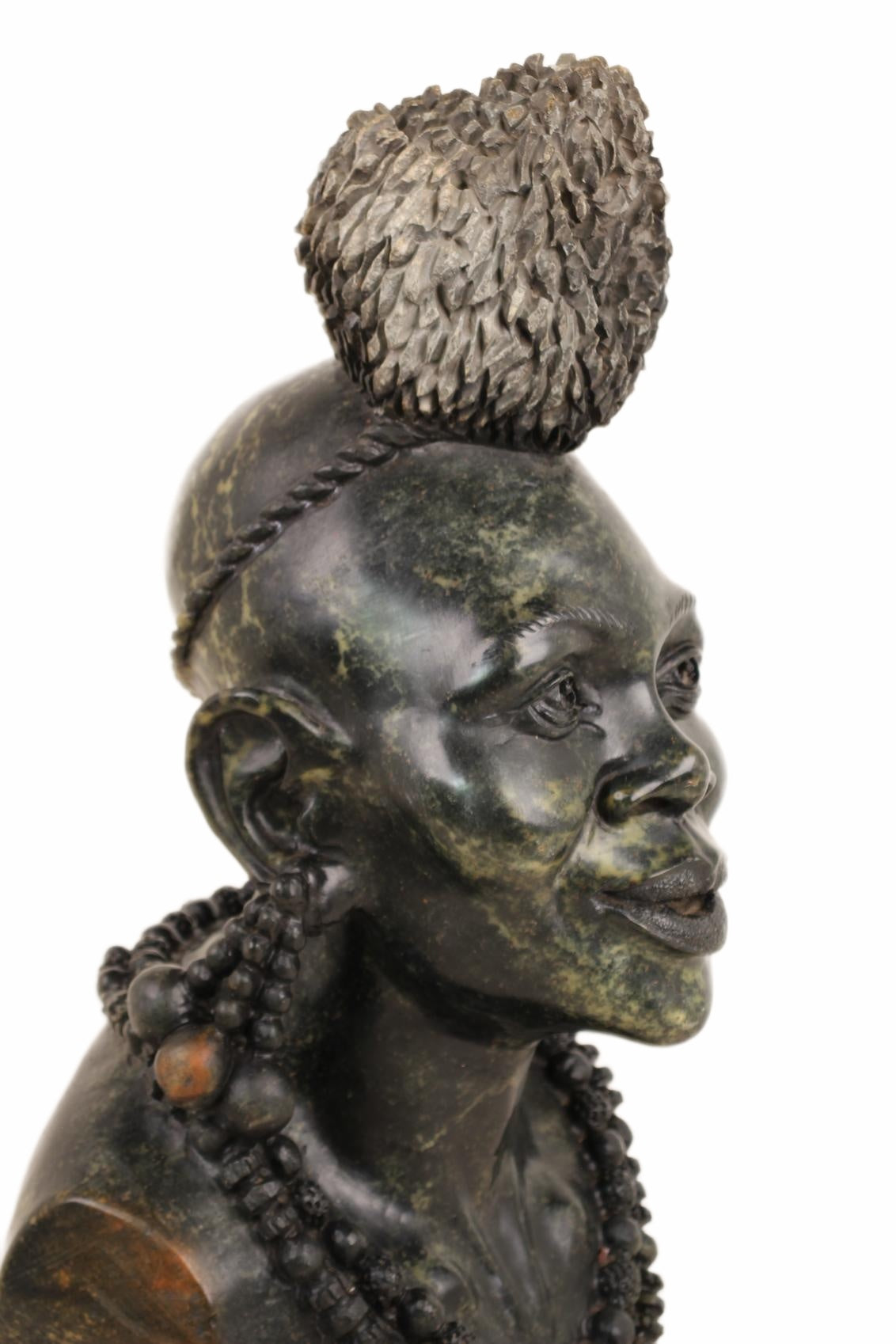 Shona Tribe Opal Stone Bust ~26.4" Tall (New 2026) - Sculpture & Statuary