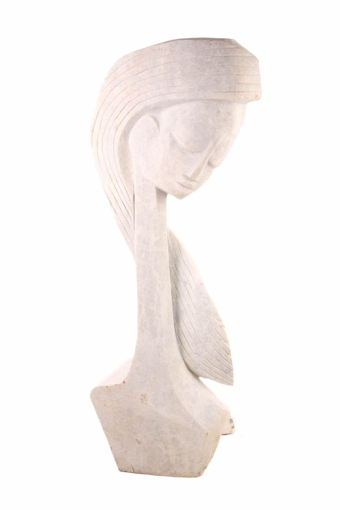Shona Tribe Dolomite Stone Princess ~53.5" Tall (New 2026)