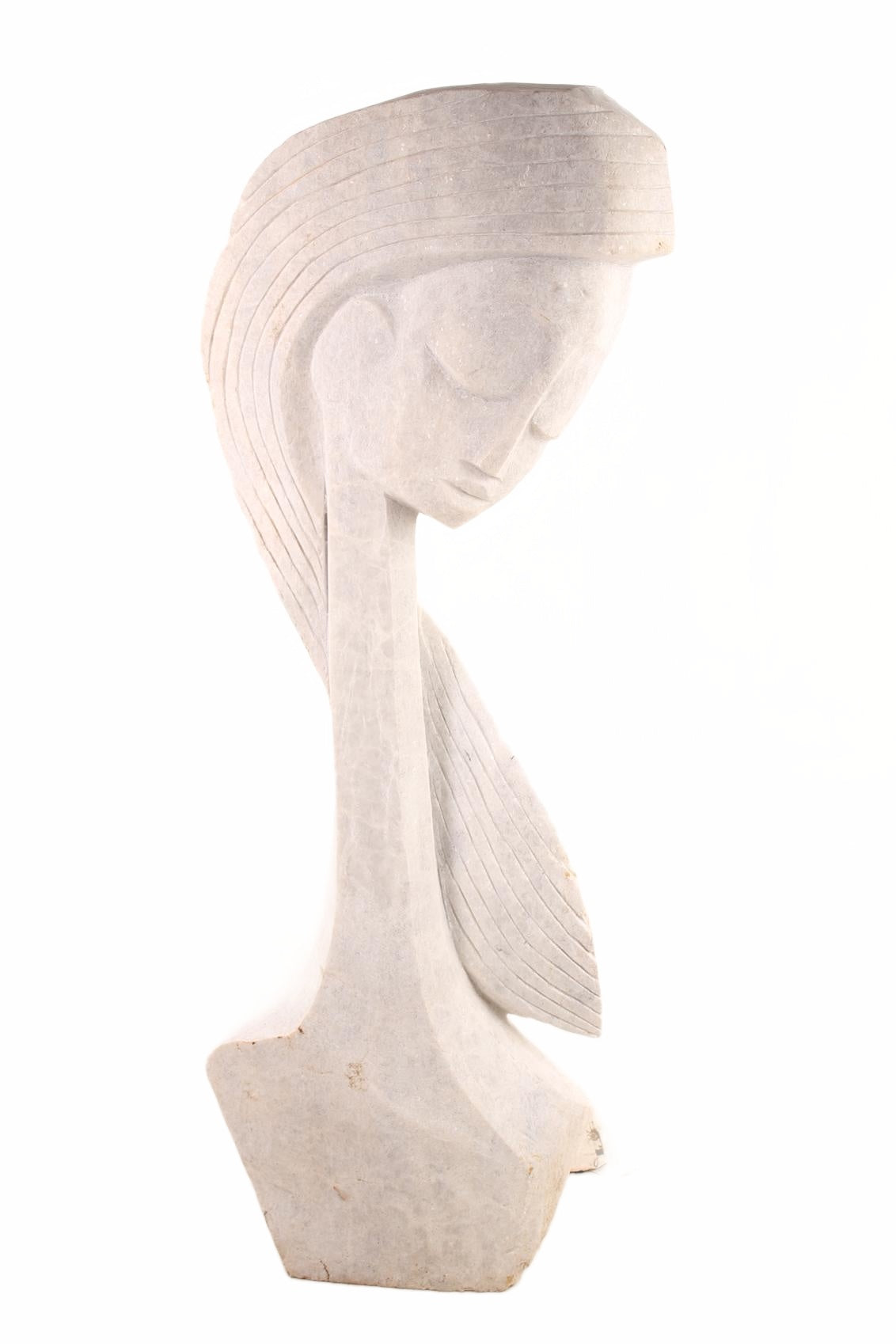 Shona Tribe Dolomite Stone Princess ~53.5" Tall (New 2026)