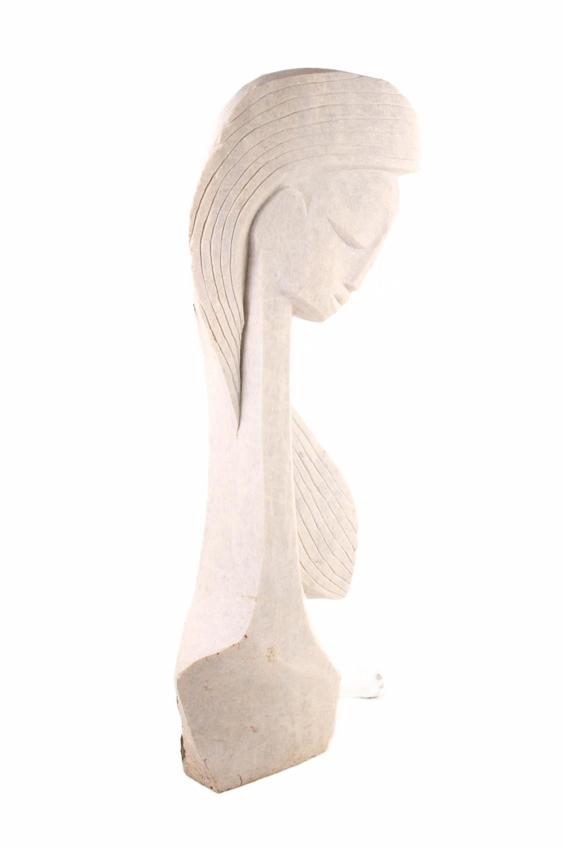 Shona Tribe Dolomite Stone Princess ~53.5" Tall (New 2026) - Sculpture & Statuary